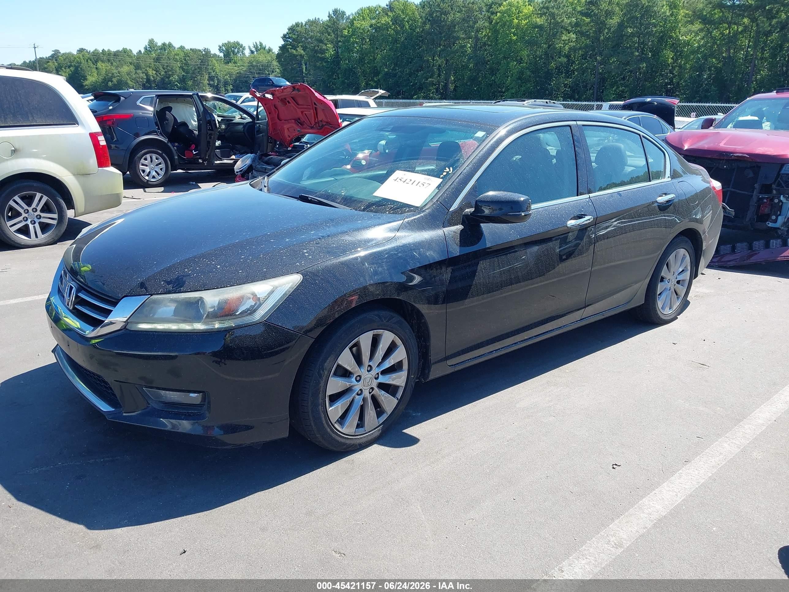 2014 Honda Accord Ex-l V-6 Black vin: 1HGCR3F86EA008348