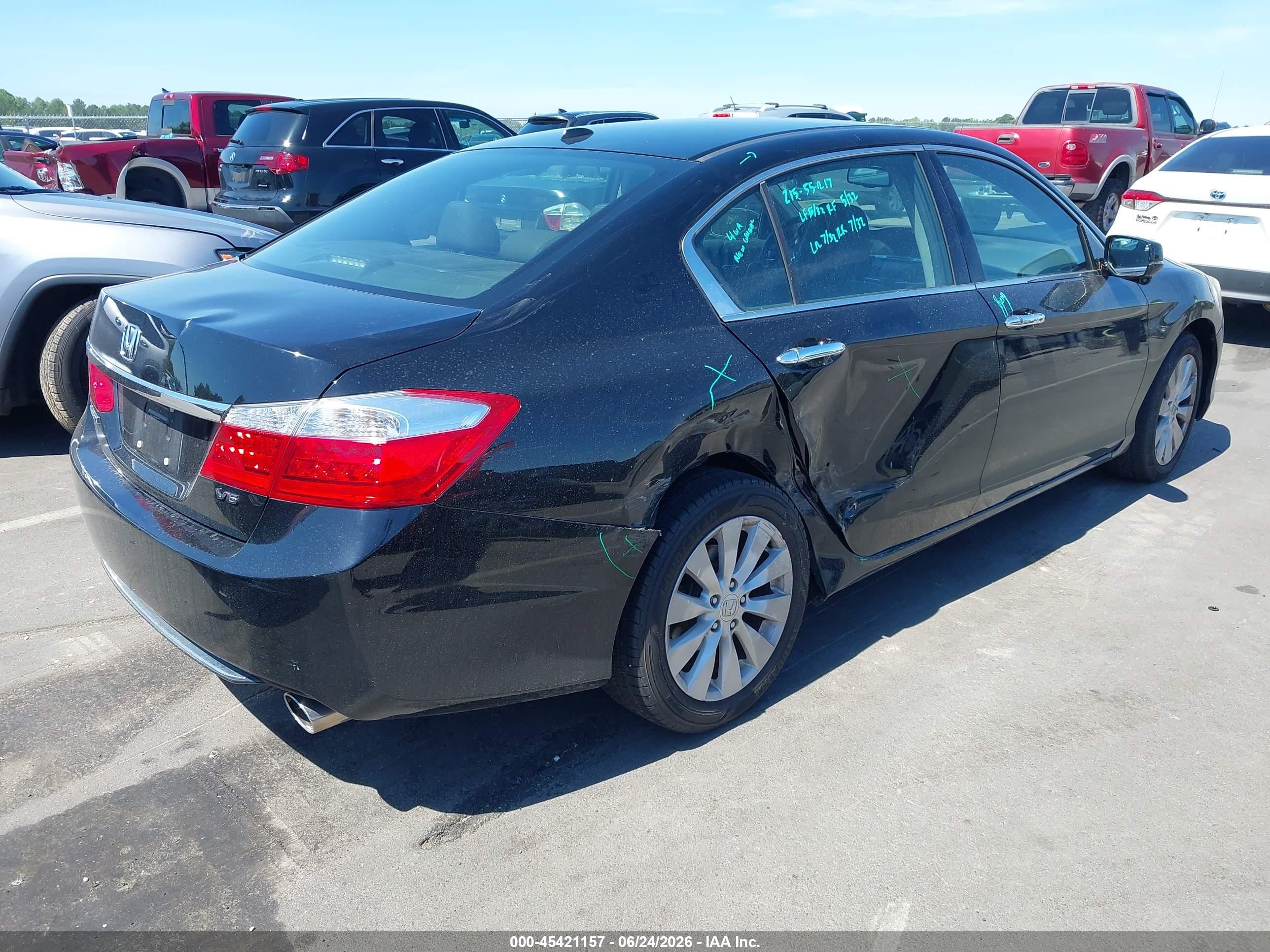 2014 Honda Accord Ex-l V-6 Black vin: 1HGCR3F86EA008348