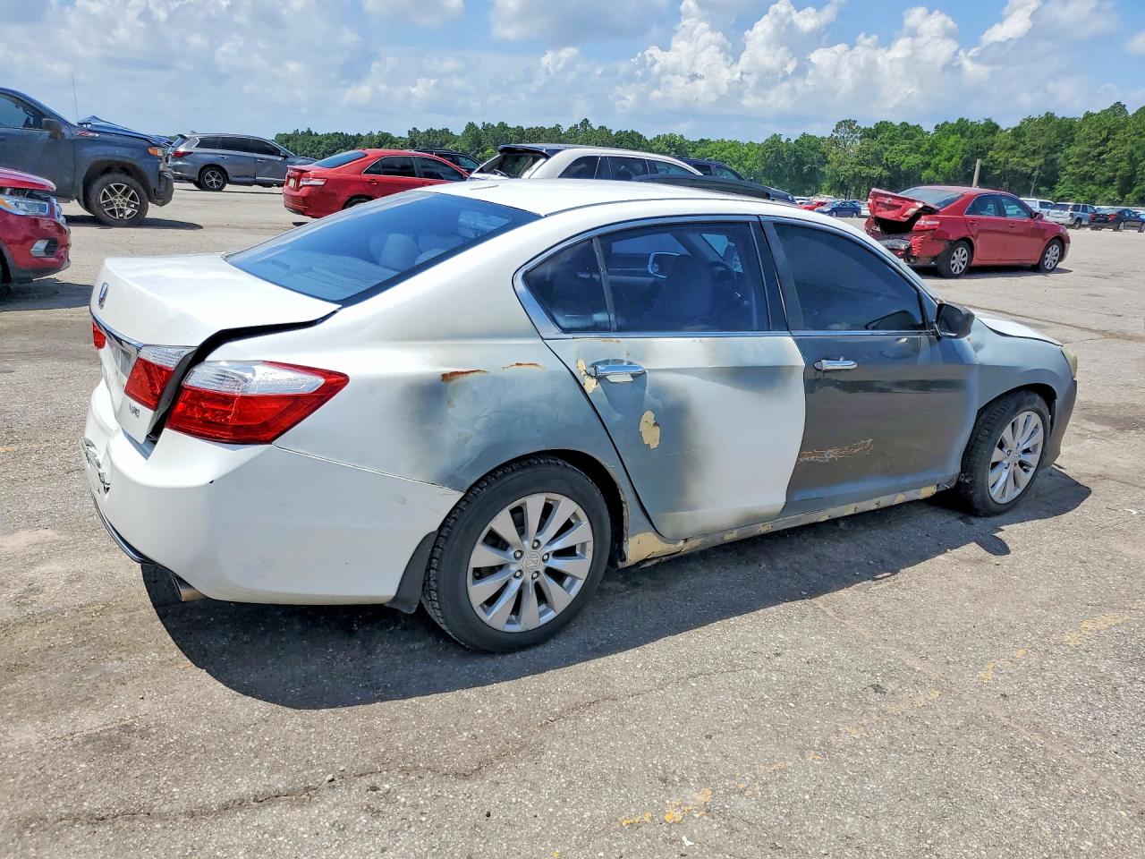 2014 Honda Accord Exl White vin: 1HGCR3F86EA027076