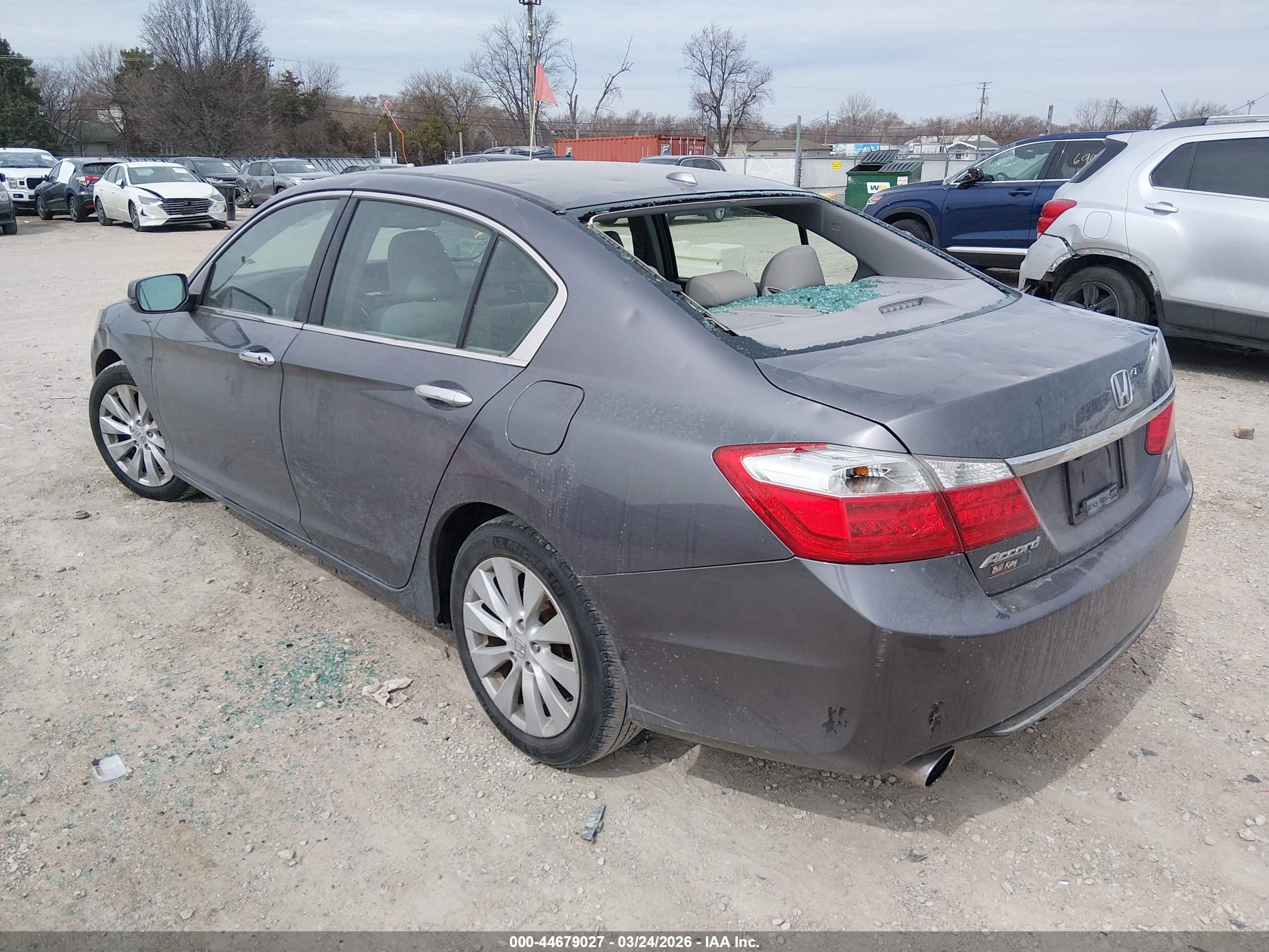 2014 Honda Accord Ex-l V-6 Gray vin: 1HGCR3F86EA034738
