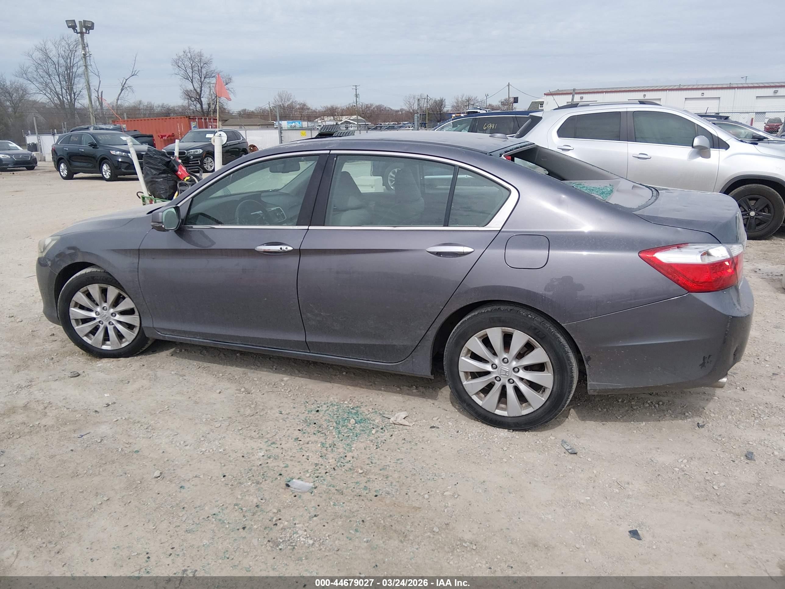 2014 Honda Accord Ex-l V-6 Gray vin: 1HGCR3F86EA034738