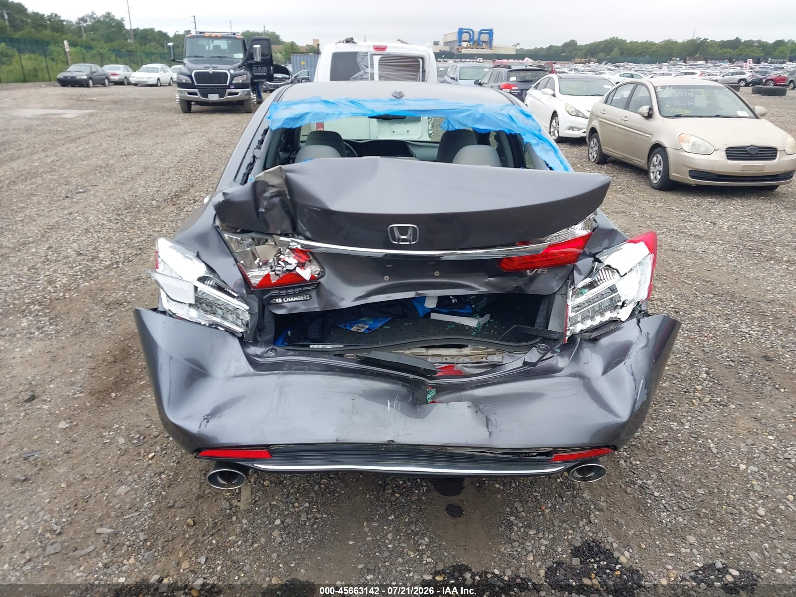 2015 Honda Accord Ex-l V-6 Gray vin: 1HGCR3F86FA004480