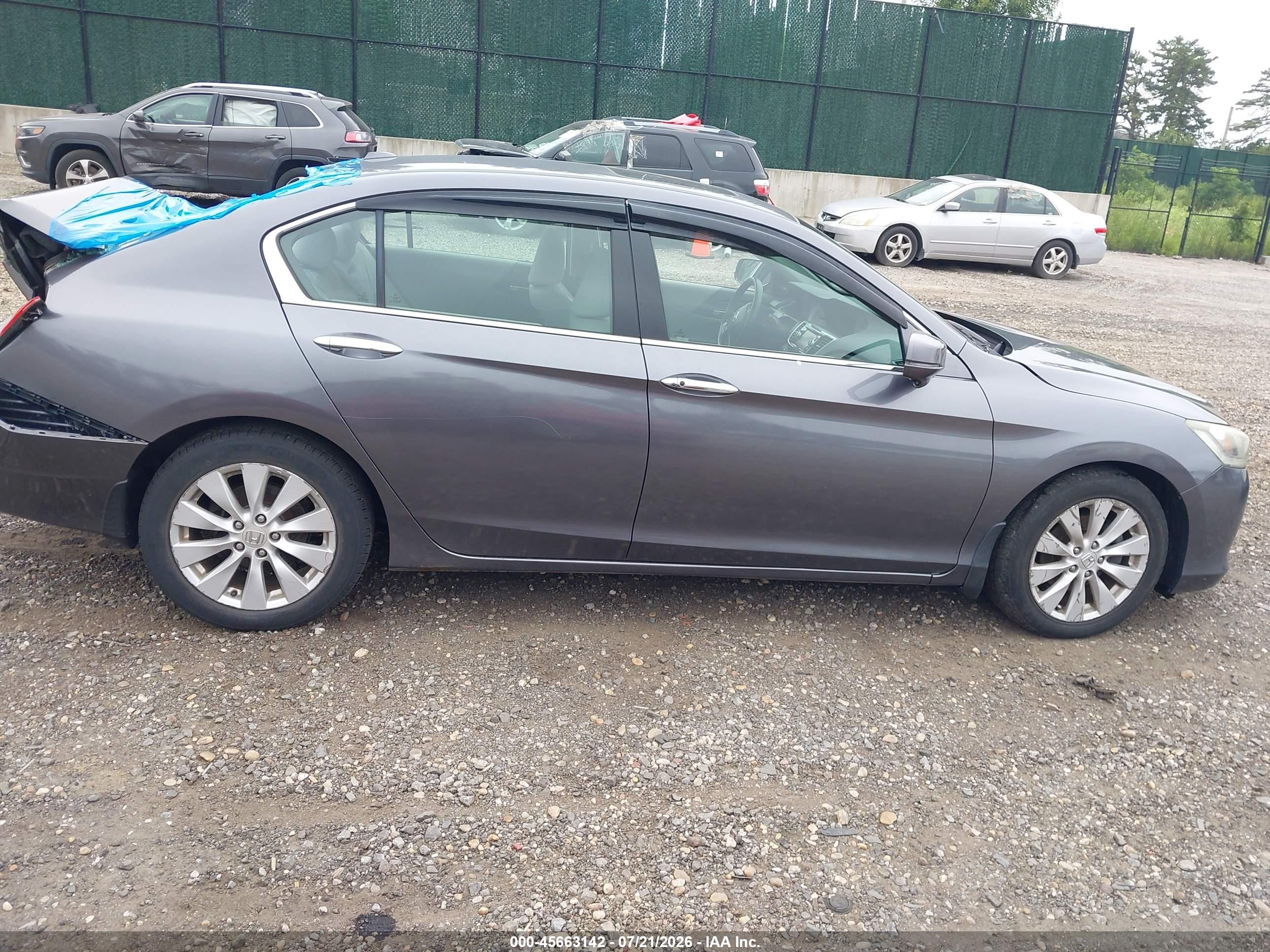 2015 Honda Accord Ex-l V-6 Gray vin: 1HGCR3F86FA004480