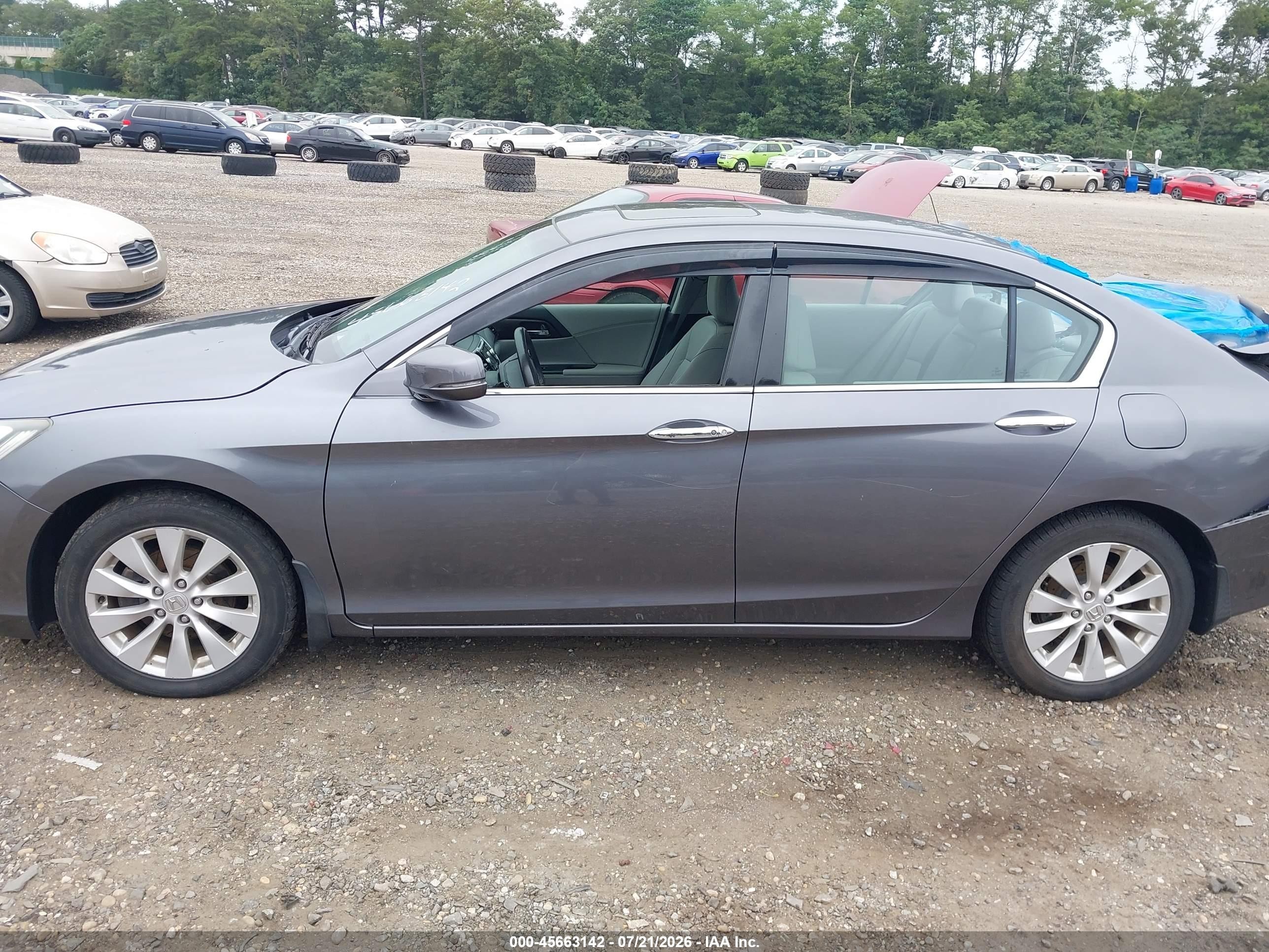 2015 Honda Accord Ex-l V-6 Gray vin: 1HGCR3F86FA004480