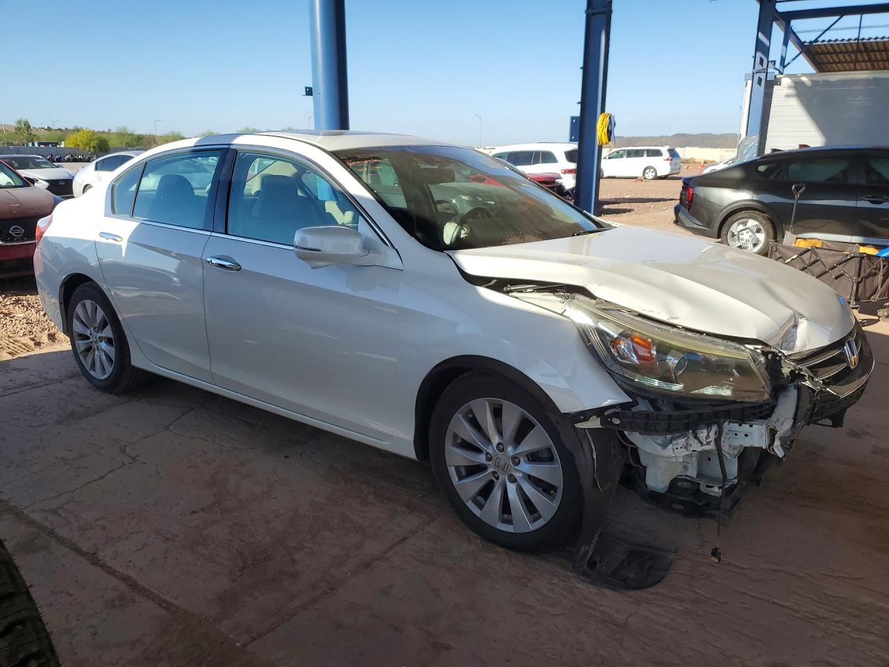 2015 Honda Accord Exl White vin: 1HGCR3F86FA009100