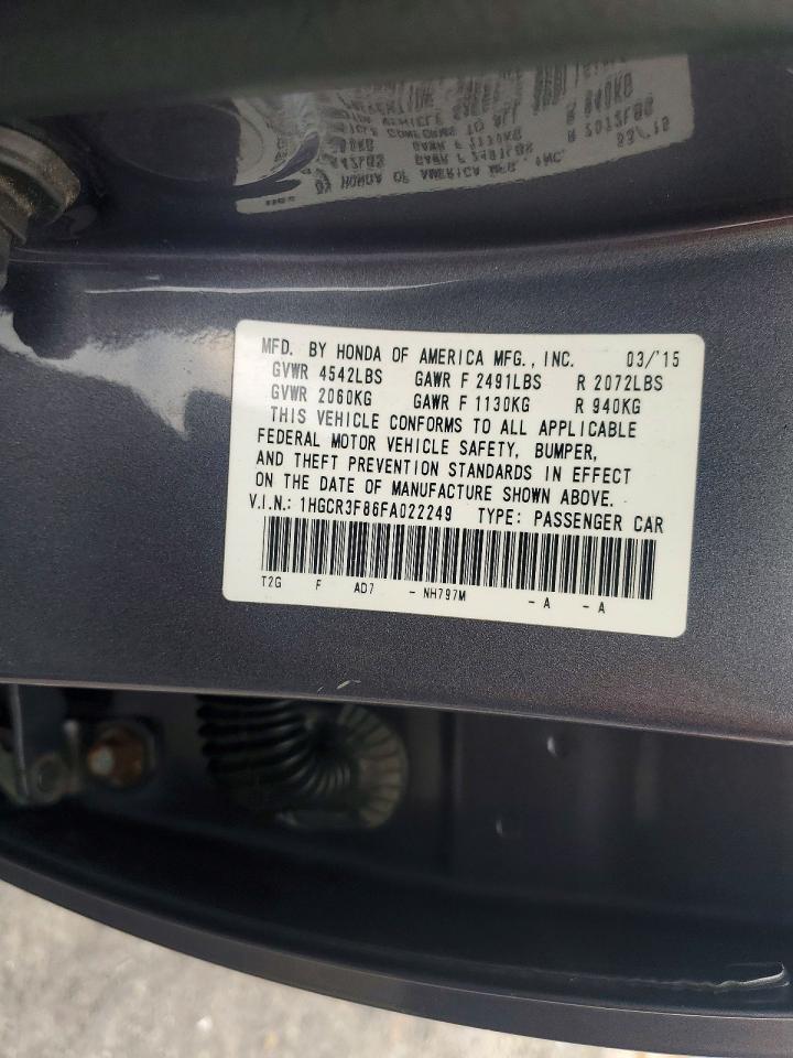 2015 Honda Accord Exl Gray vin: 1HGCR3F86FA022249