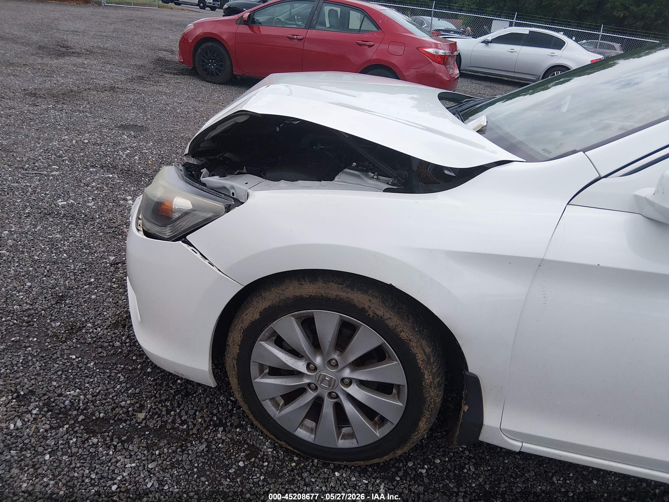 2015 Honda Accord Ex-l V-6 White vin: 1HGCR3F86FA032425