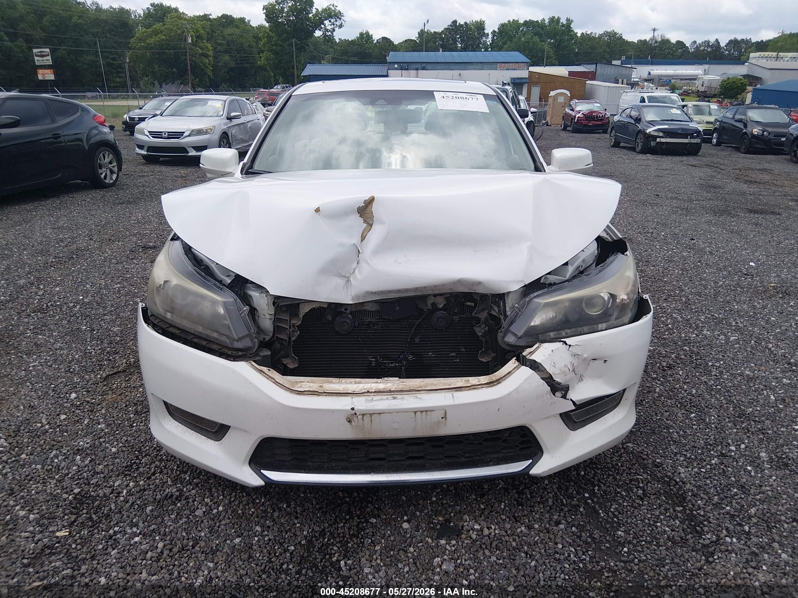 2015 Honda Accord Ex-l V-6 White vin: 1HGCR3F86FA032425