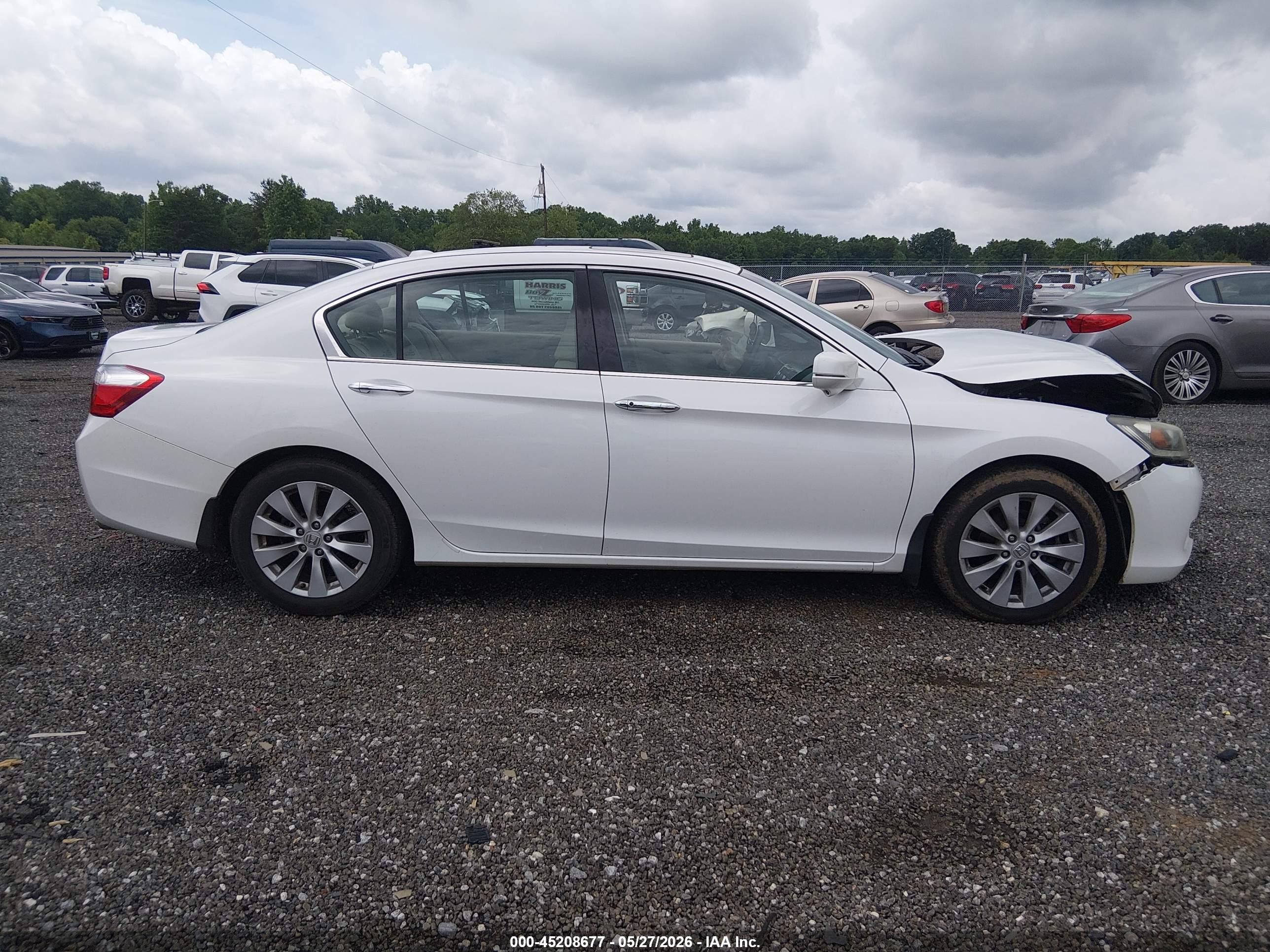 2015 Honda Accord Ex-l V-6 White vin: 1HGCR3F86FA032425