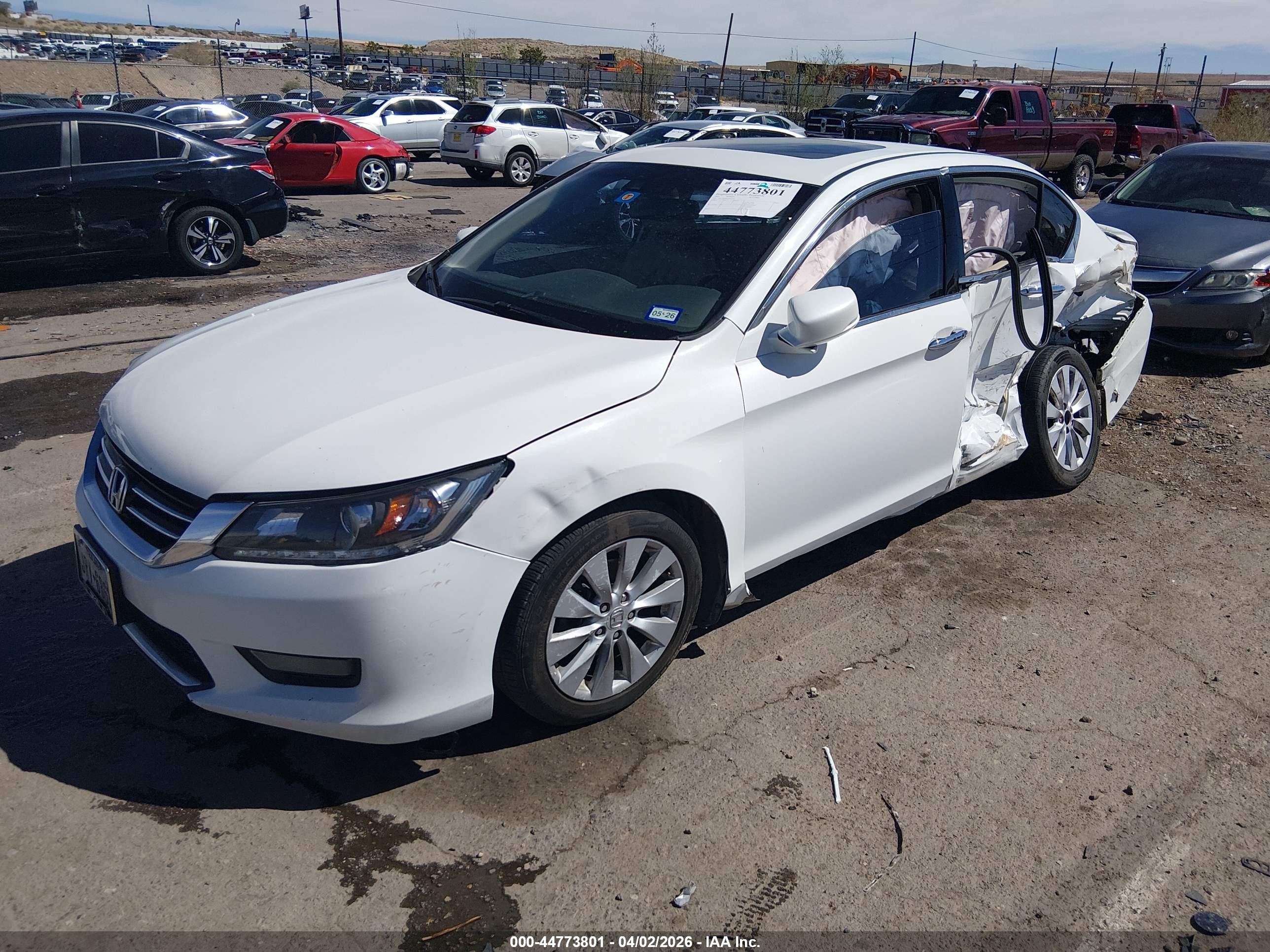 2015 Honda Accord Ex-l V-6 White vin: 1HGCR3F86FA035194