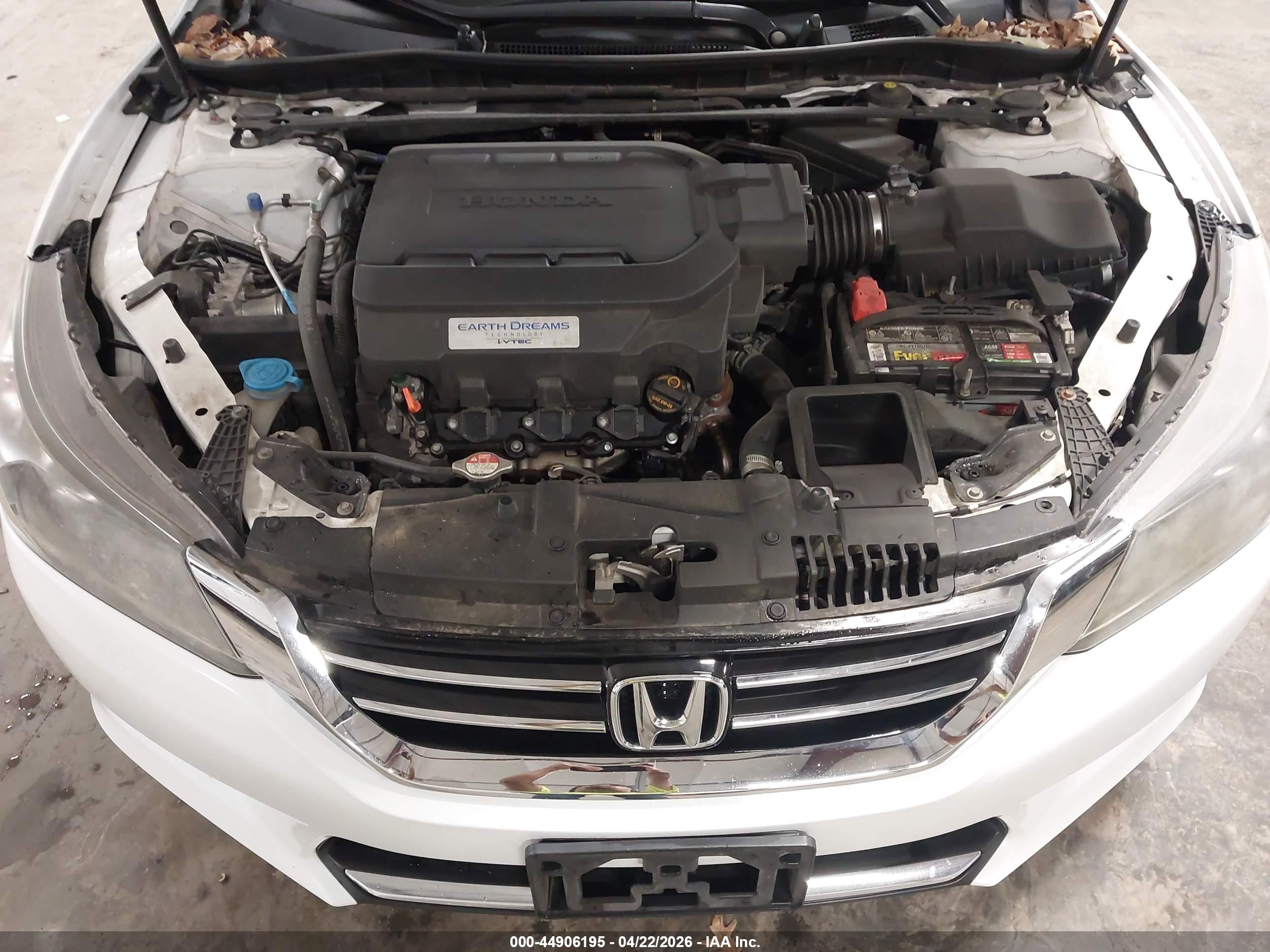 2013 Honda Accord Ex-l V-6 White vin: 1HGCR3F87DA000175