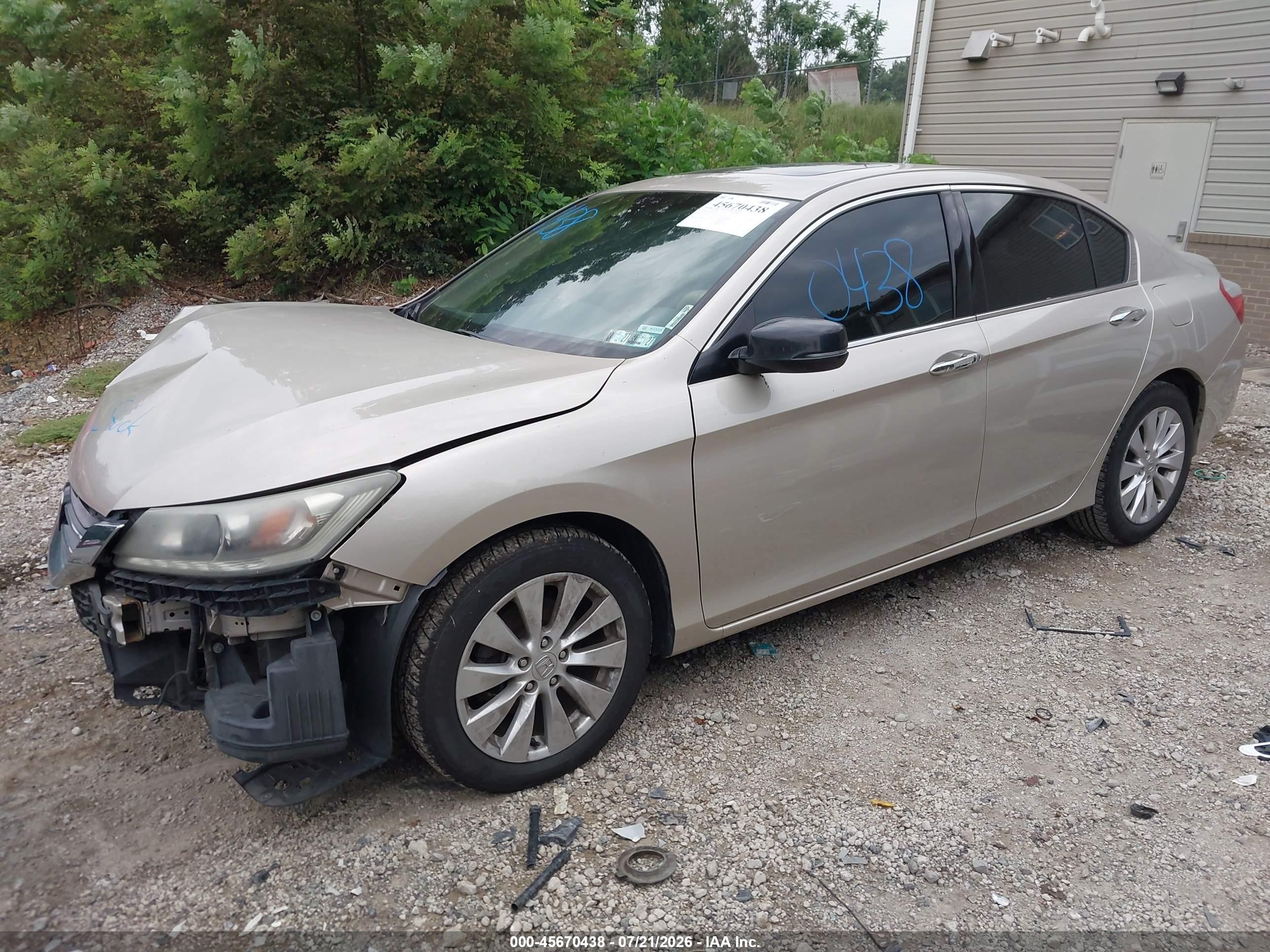 2013 Honda Accord Ex-l V-6 Beige vin: 1HGCR3F87DA003917