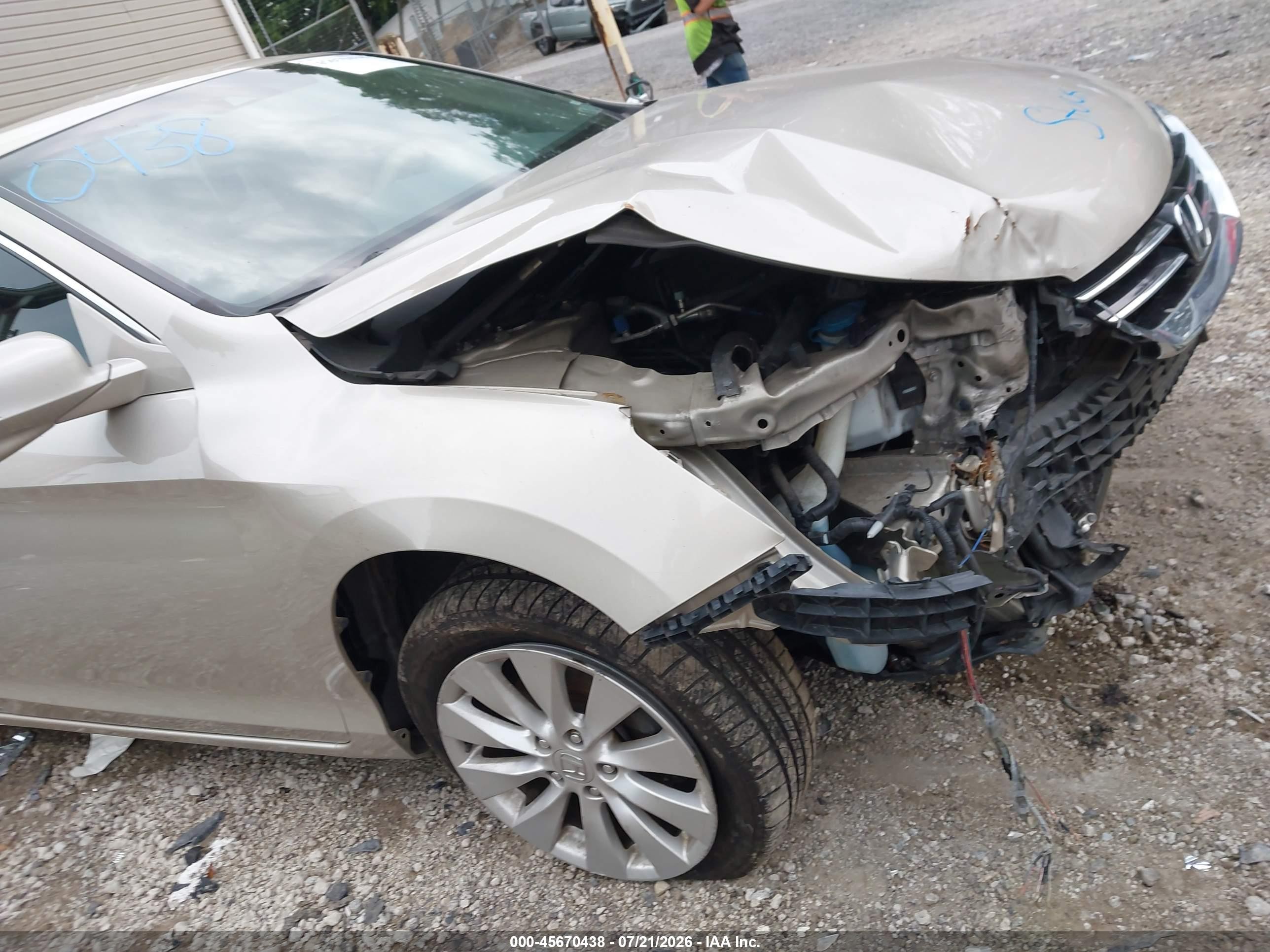 2013 Honda Accord Ex-l V-6 Beige vin: 1HGCR3F87DA003917