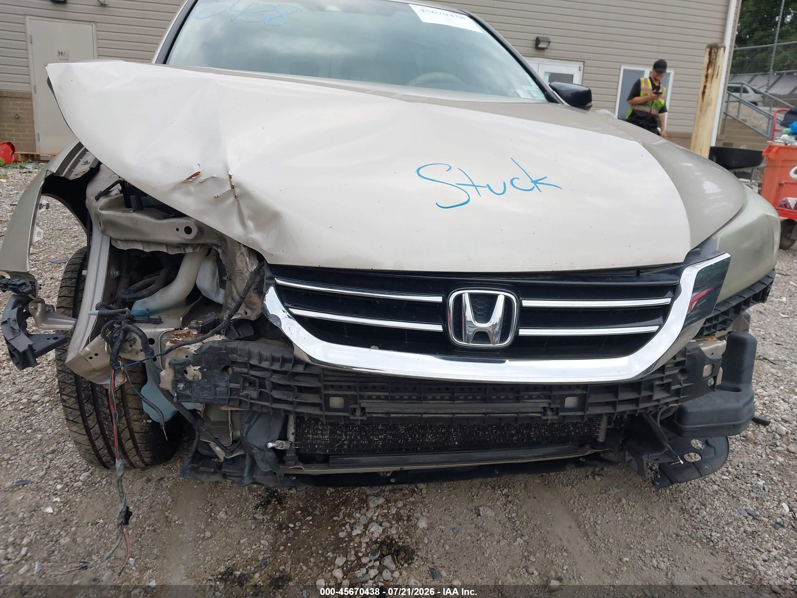 2013 Honda Accord Ex-l V-6 Beige vin: 1HGCR3F87DA003917