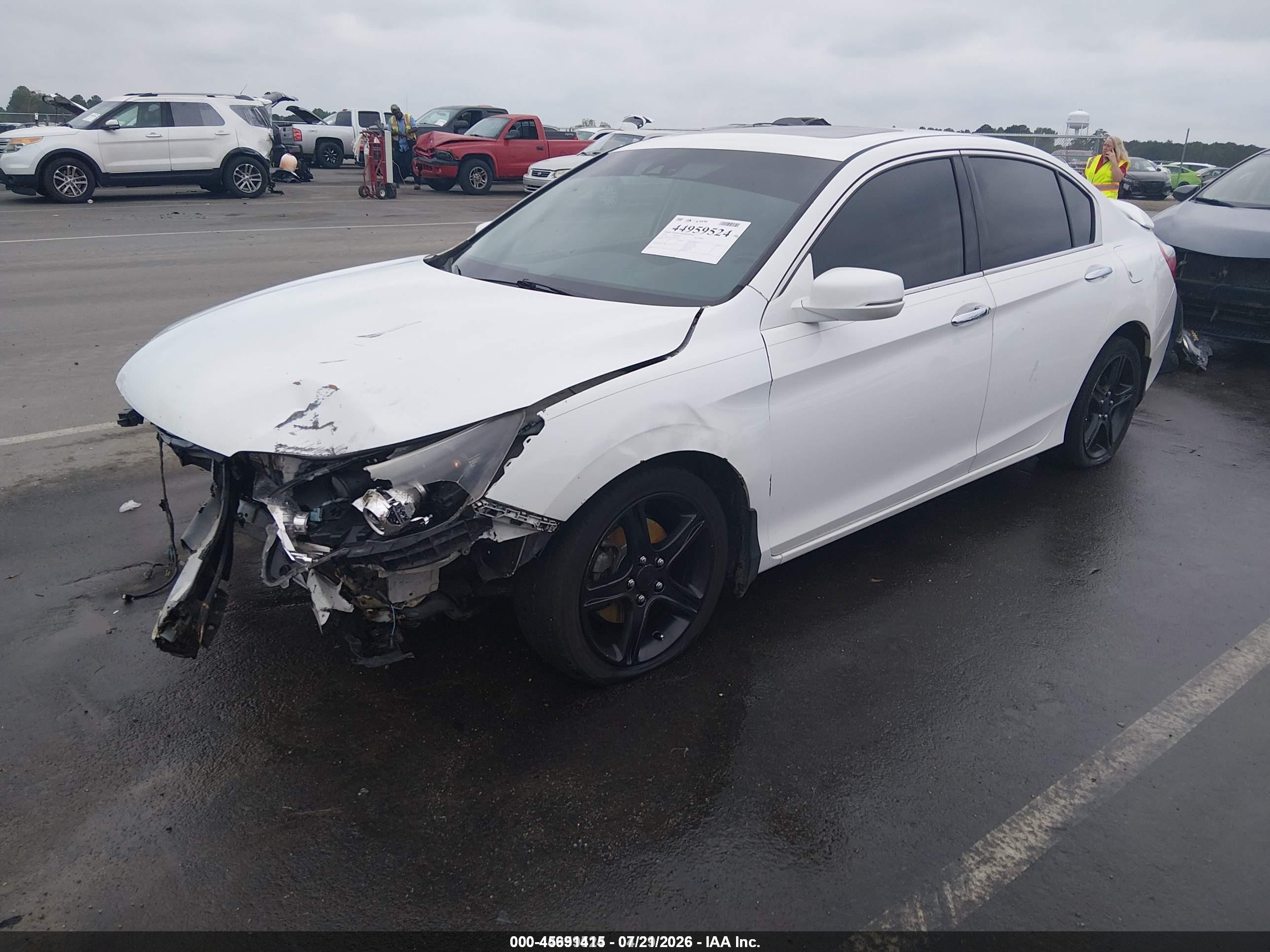 2013 Honda Accord Ex-l V-6 Белый vin: 1HGCR3F87DA006333