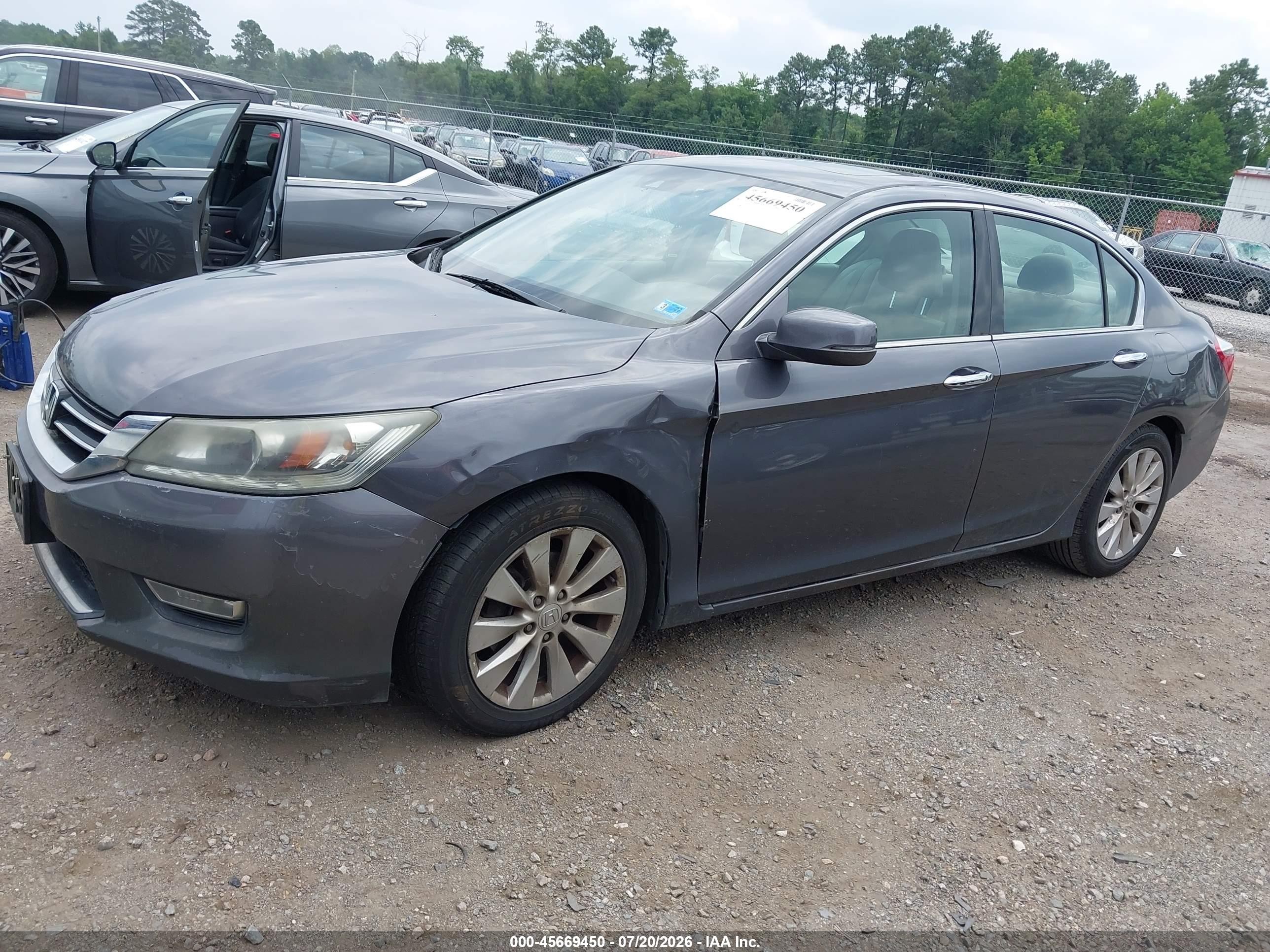 2013 Honda Accord Ex-l V-6 Gray vin: 1HGCR3F87DA042359