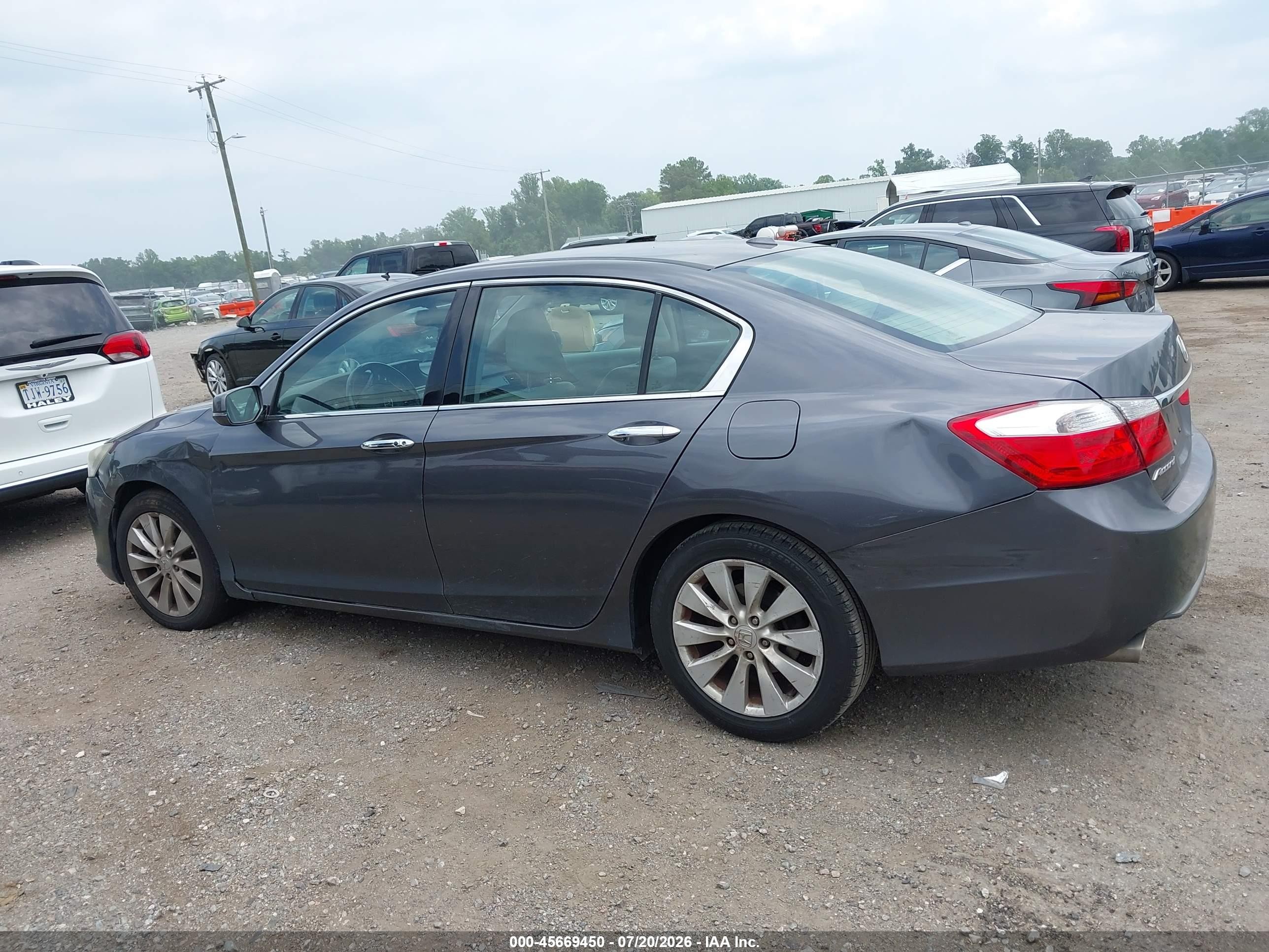 2013 Honda Accord Ex-l V-6 Gray vin: 1HGCR3F87DA042359