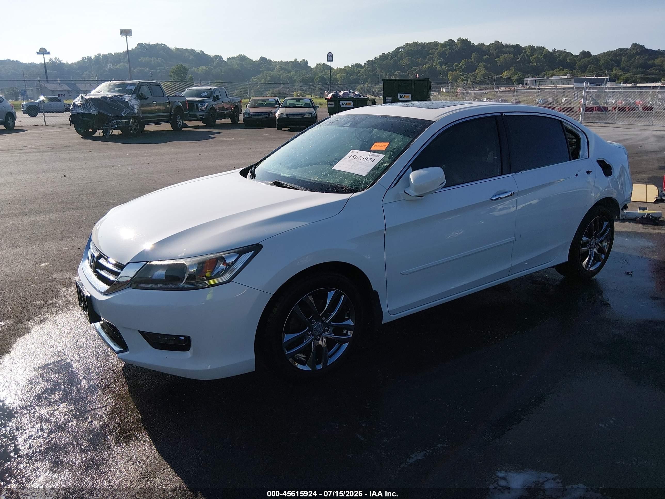 2014 Honda Accord Ex-l V-6 White vin: 1HGCR3F87EA016992