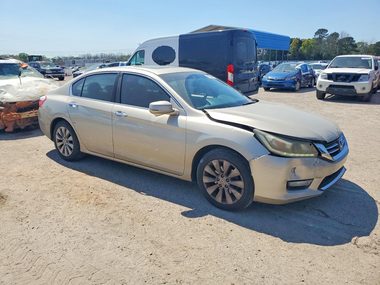 2014 Honda Accord Exl Cream vin: 1HGCR3F87EA021366