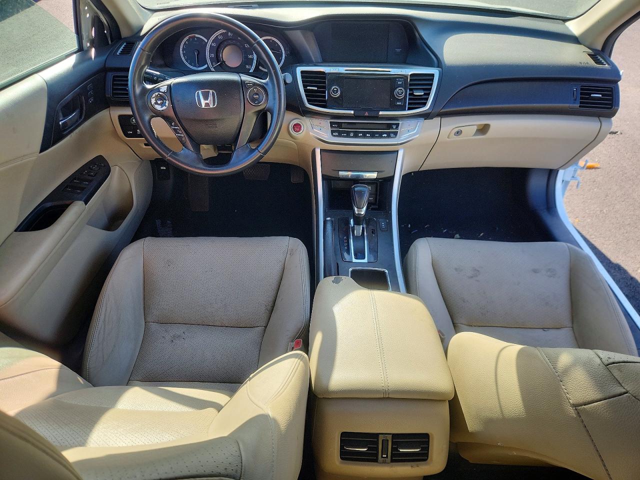 2014 Honda Accord Exl White vin: 1HGCR3F87EA023036