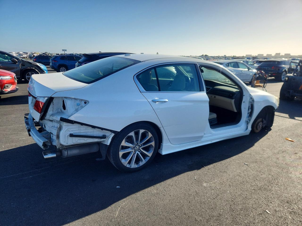2014 Honda Accord Exl White vin: 1HGCR3F87EA023036