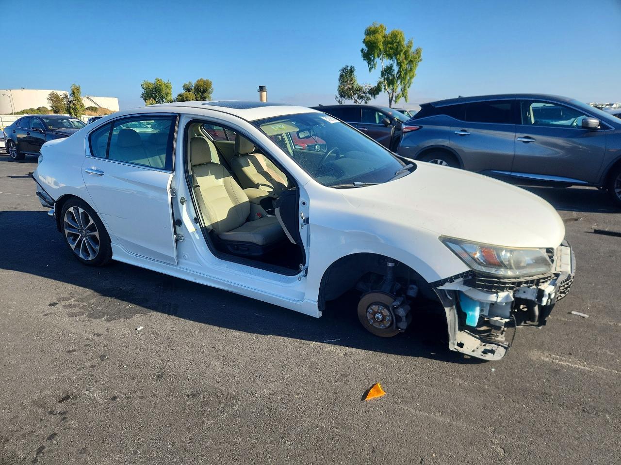 2014 Honda Accord Exl White vin: 1HGCR3F87EA023036