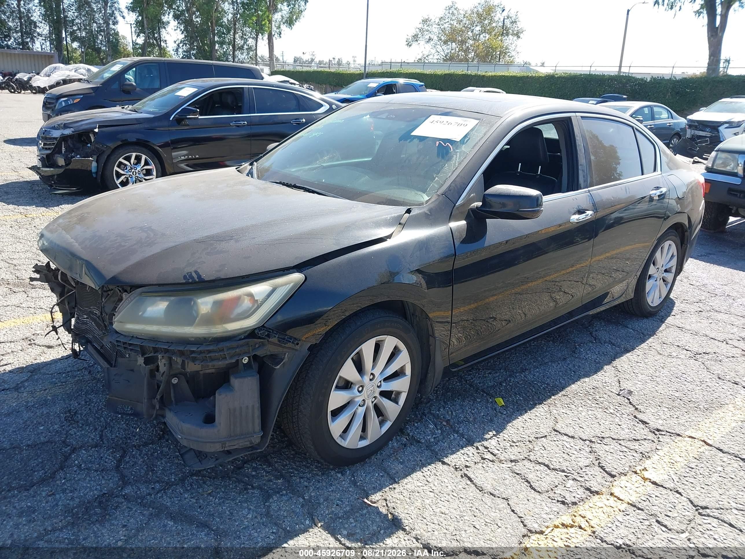 2014 Honda Accord Ex-l V-6 Black vin: 1HGCR3F87EA026468