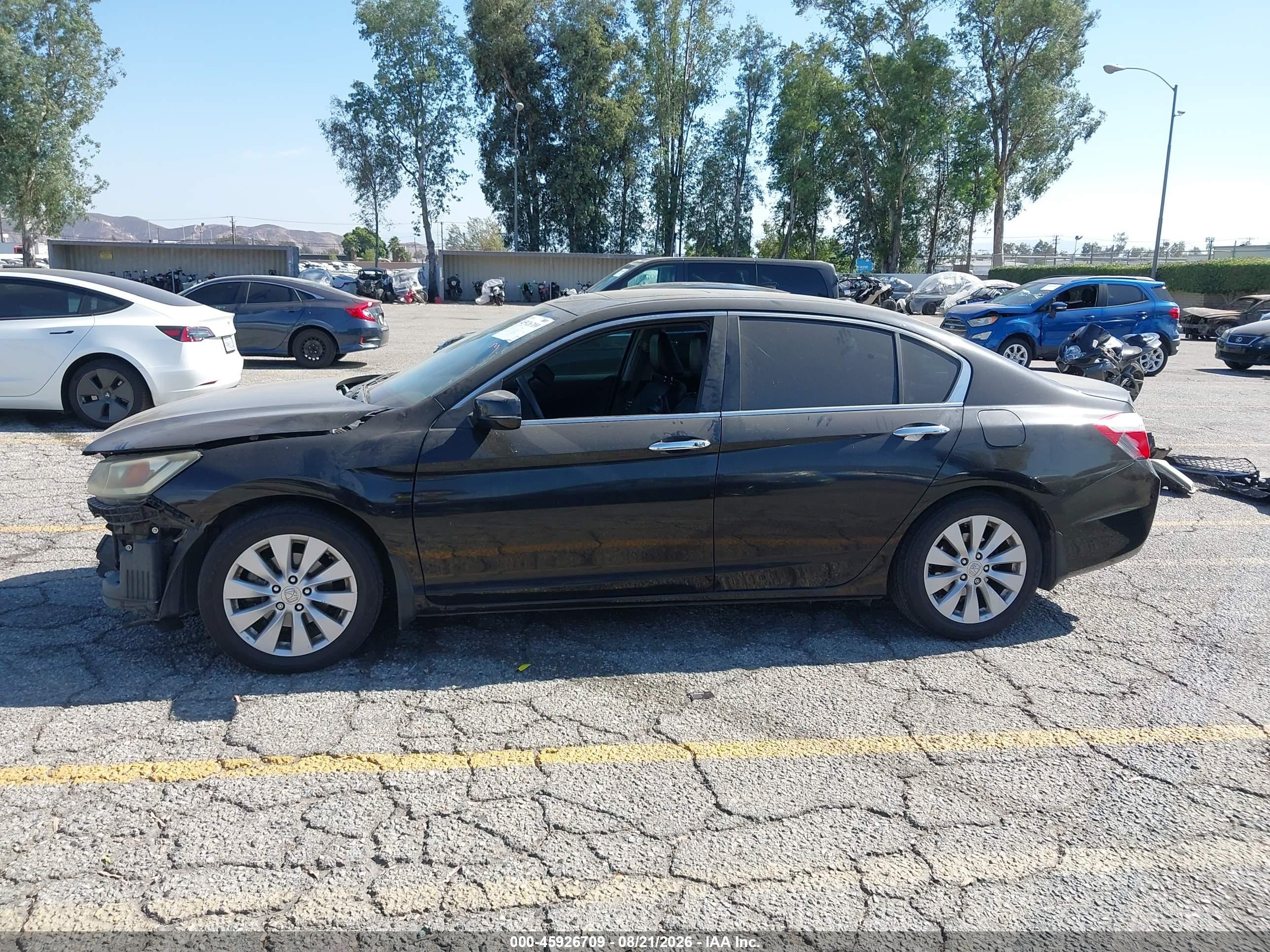 2014 Honda Accord Ex-l V-6 Black vin: 1HGCR3F87EA026468