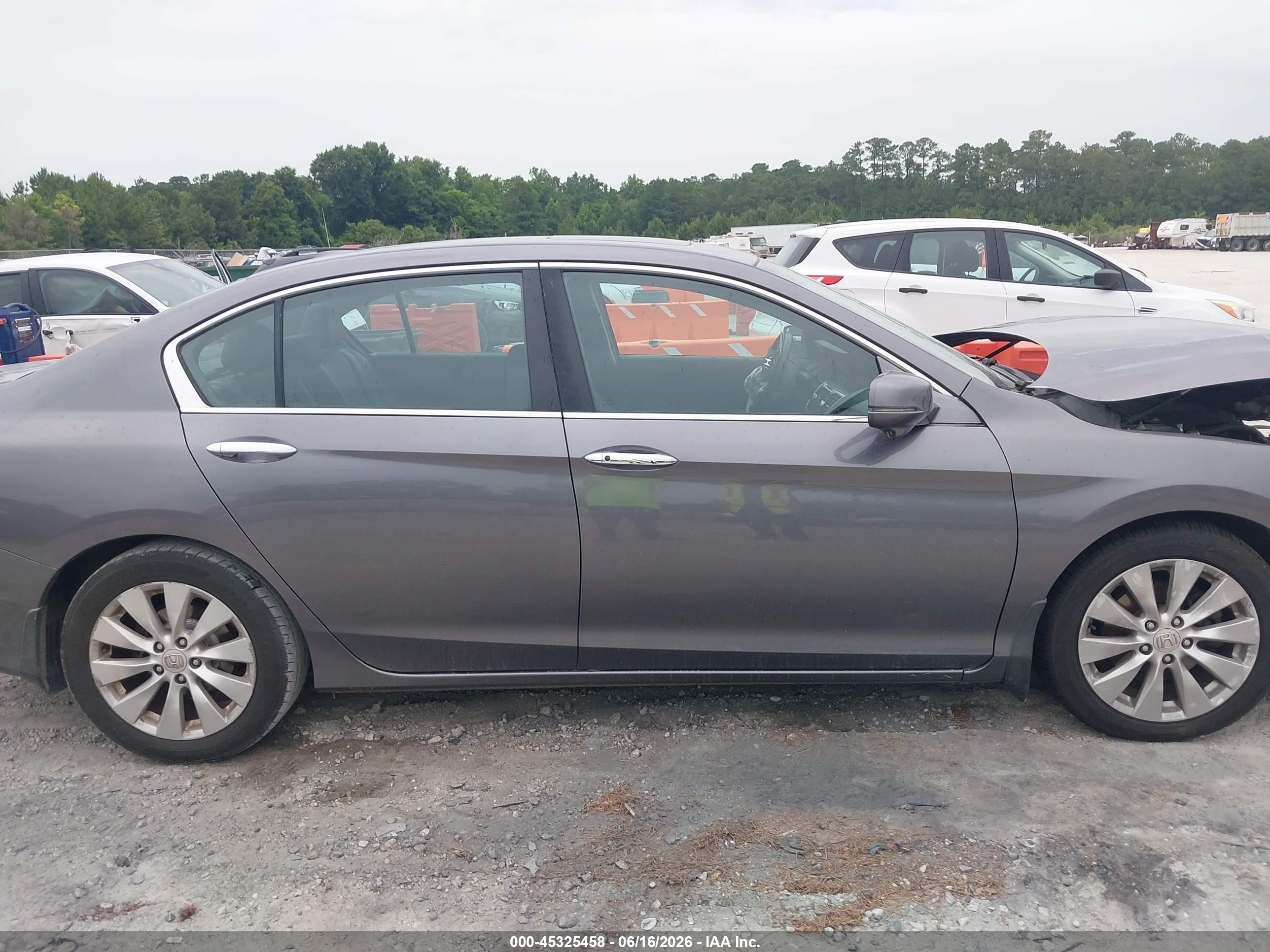 2015 Honda Accord Ex-l V-6 Gray vin: 1HGCR3F87FA004200