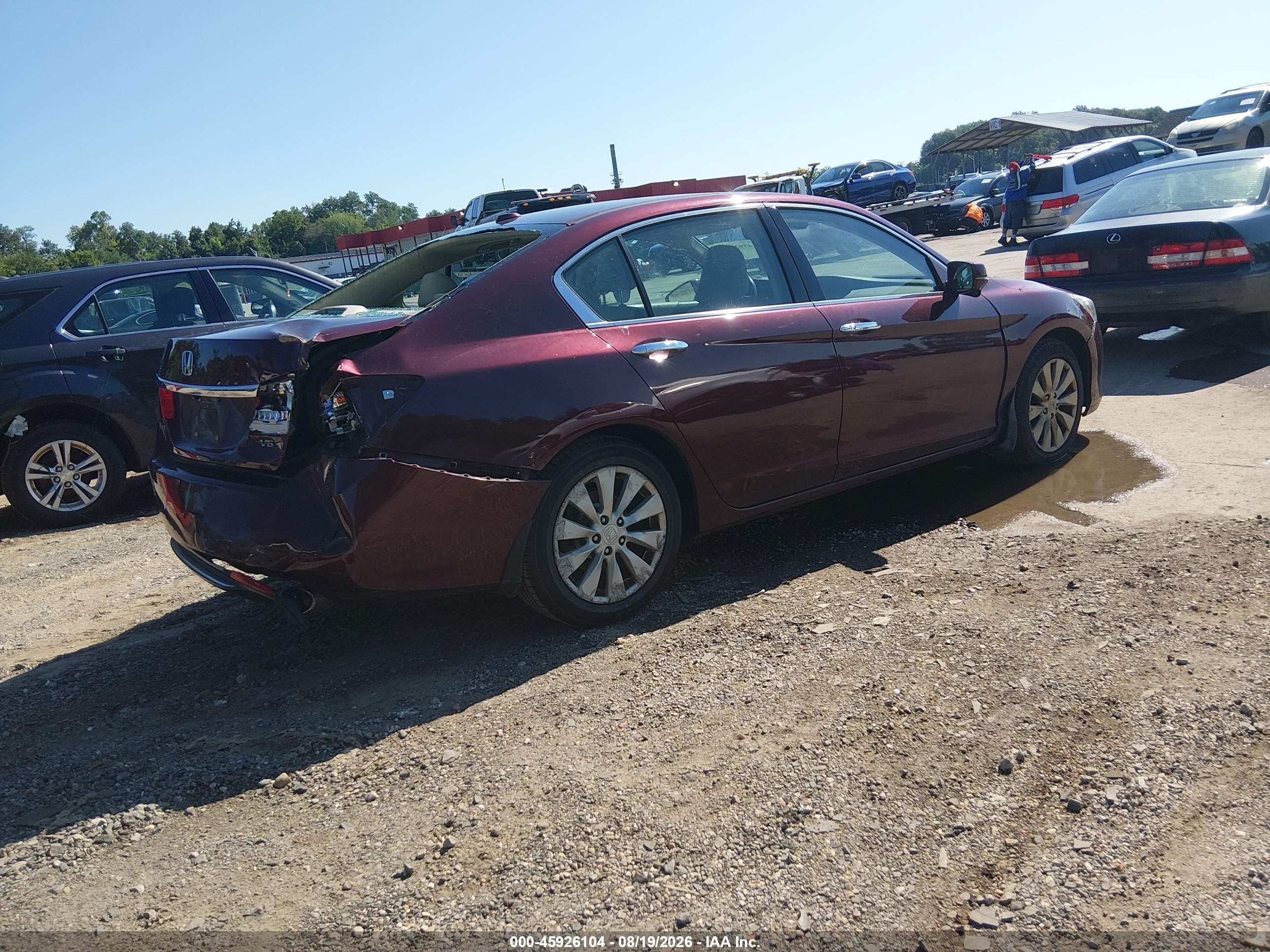 2015 Honda Accord Ex-l V-6 Бордовый vin: 1HGCR3F87FA013091