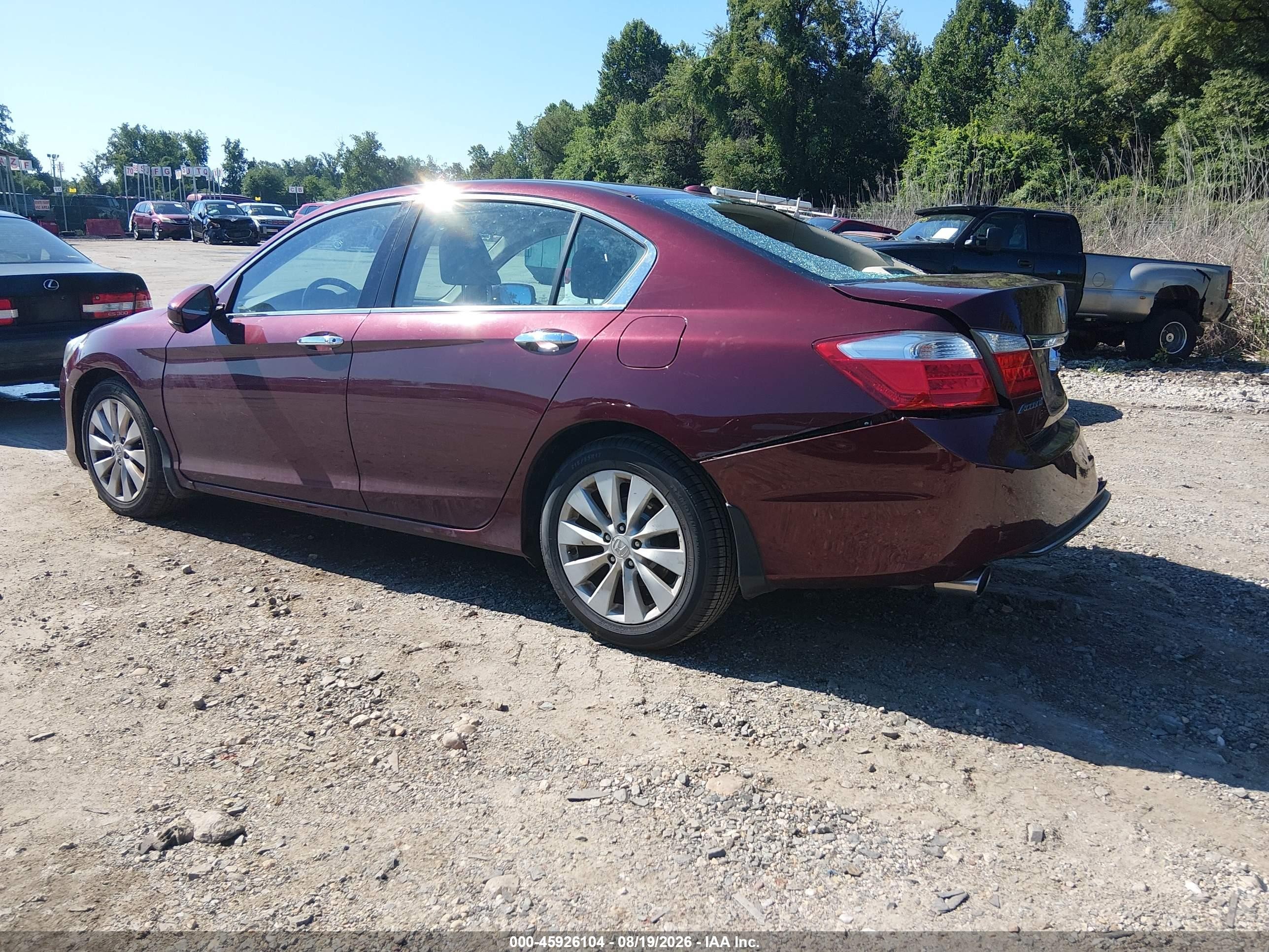 2015 Honda Accord Ex-l V-6 Бордовый vin: 1HGCR3F87FA013091