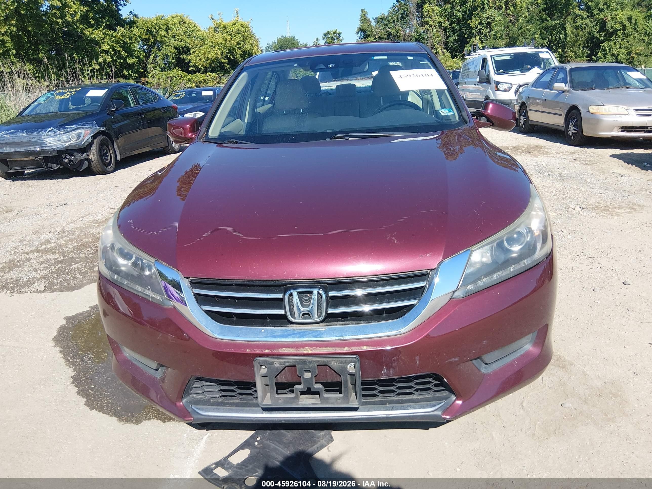 2015 Honda Accord Ex-l V-6 Бордовый vin: 1HGCR3F87FA013091