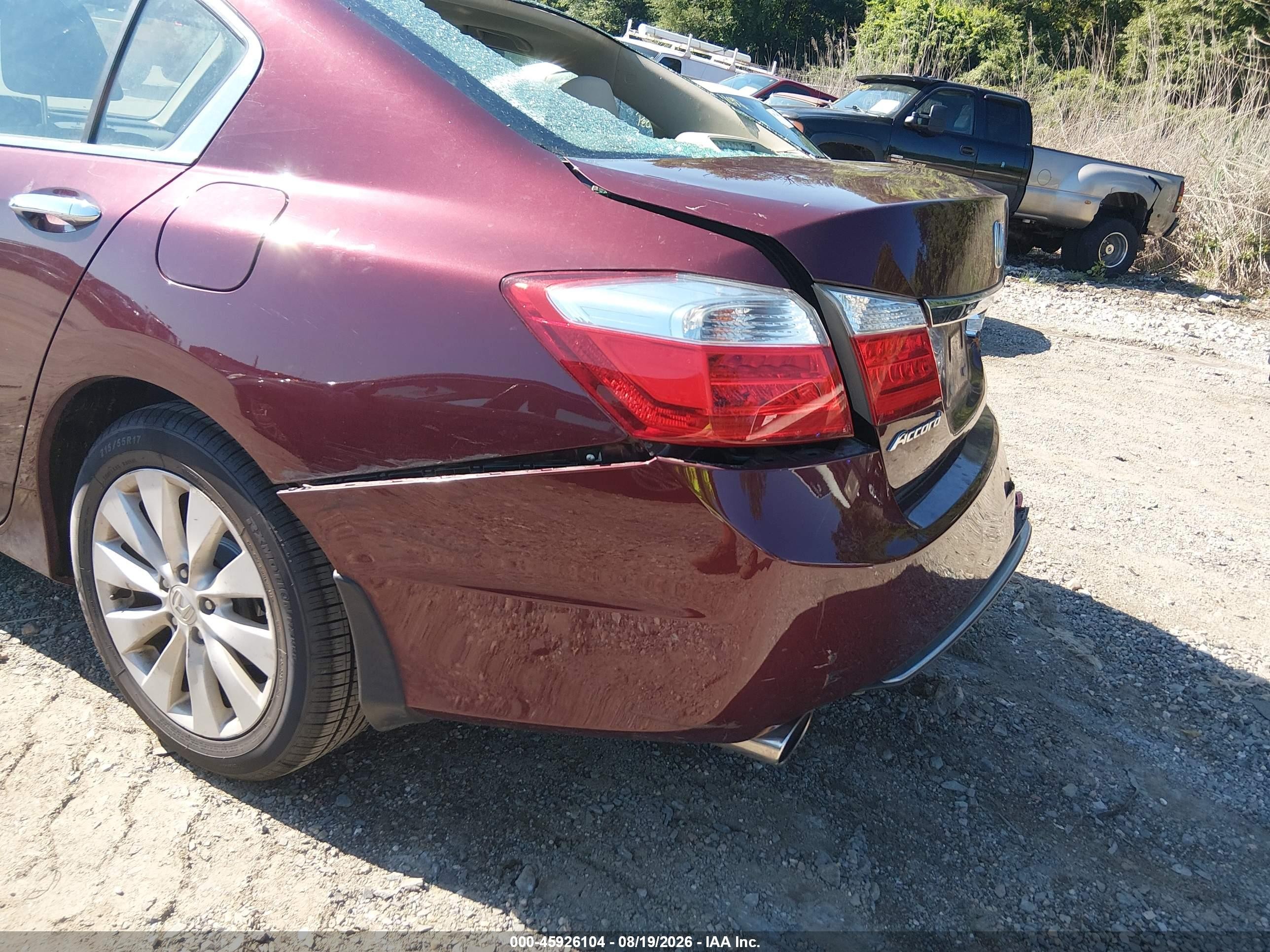 2015 Honda Accord Ex-l V-6 Бордовый vin: 1HGCR3F87FA013091