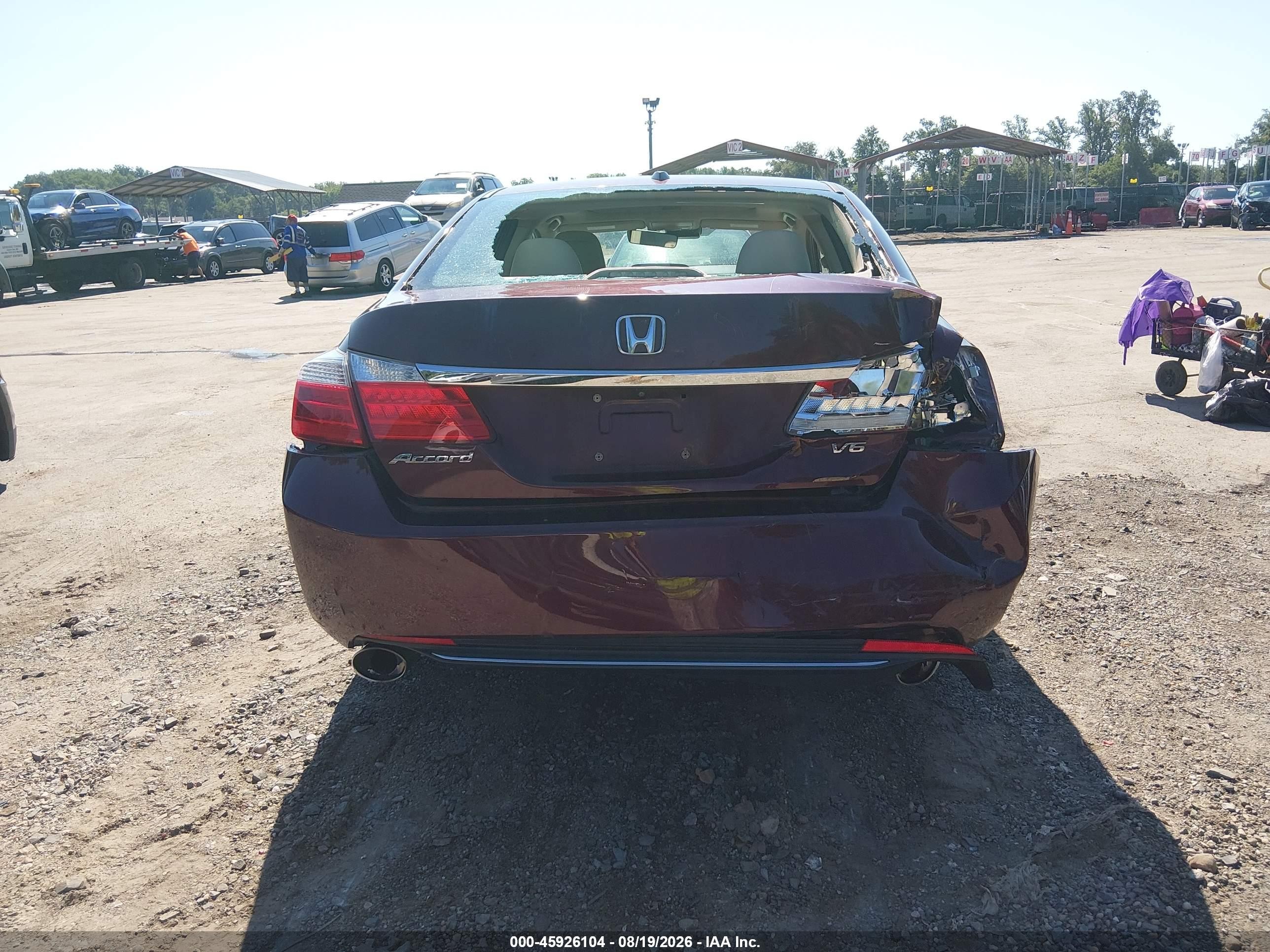 2015 Honda Accord Ex-l V-6 Бордовый vin: 1HGCR3F87FA013091
