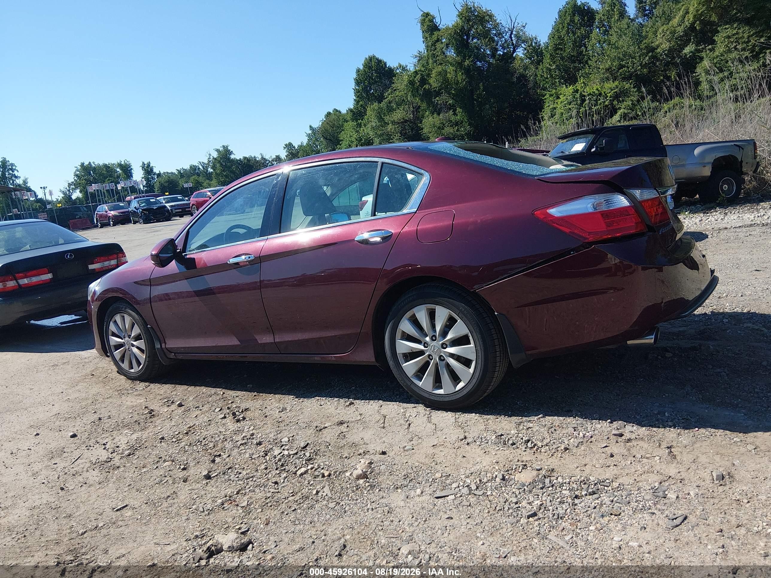 2015 Honda Accord Ex-l V-6 Бордовый vin: 1HGCR3F87FA013091