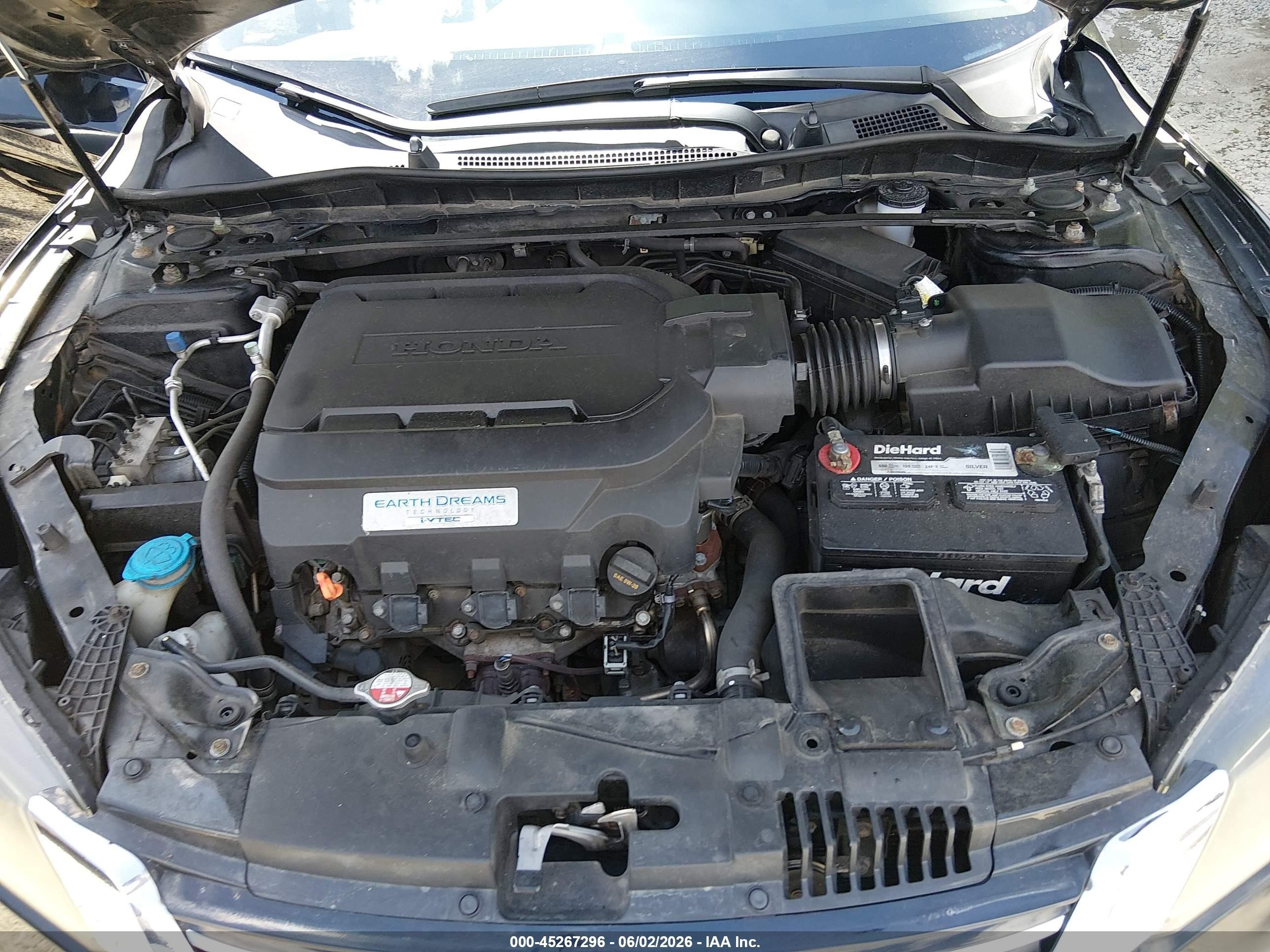 2015 Honda Accord Ex-l V-6 Черный vin: 1HGCR3F87FA016573