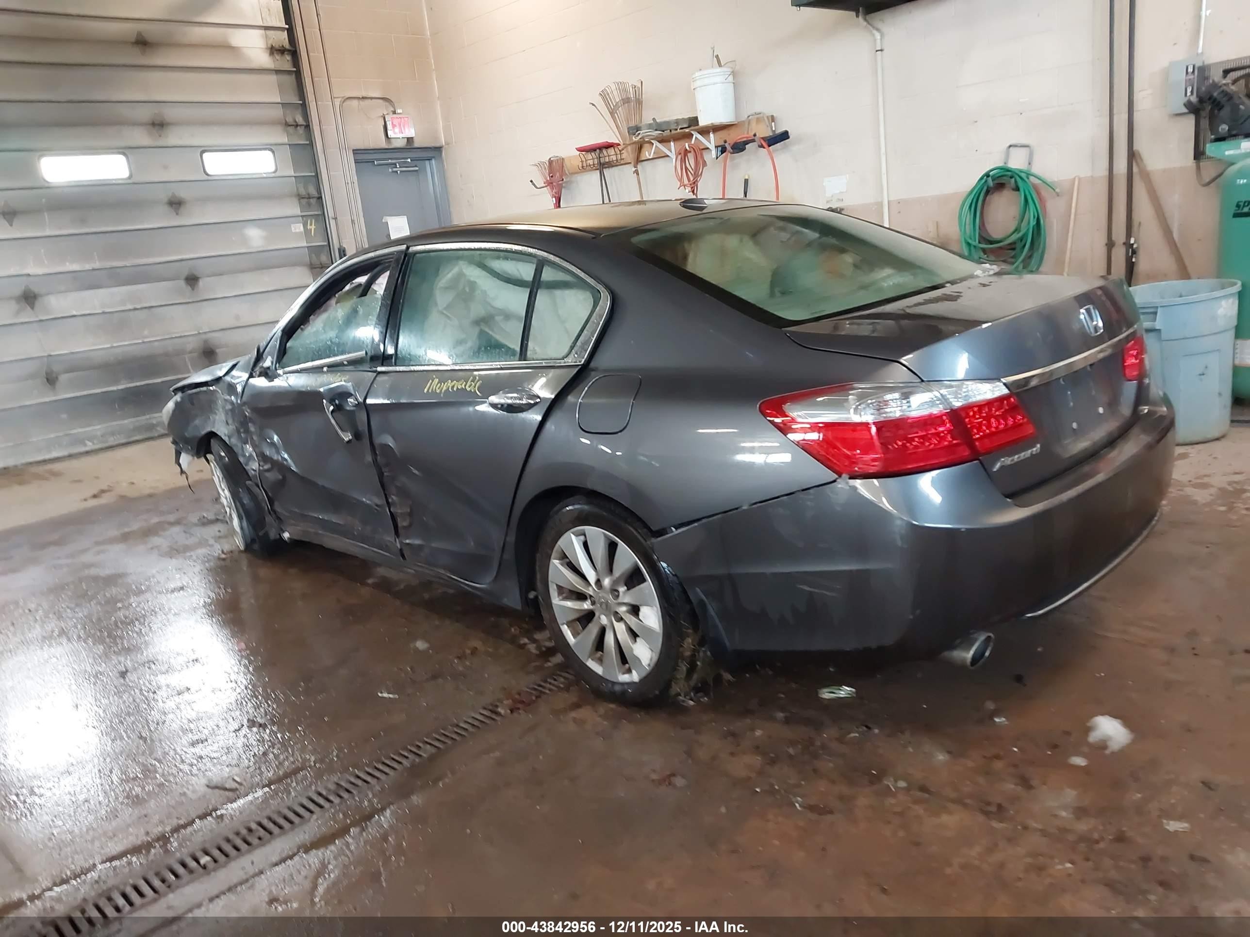 2015 Honda Accord Ex-l V-6 Gray vin: 1HGCR3F87FA020316