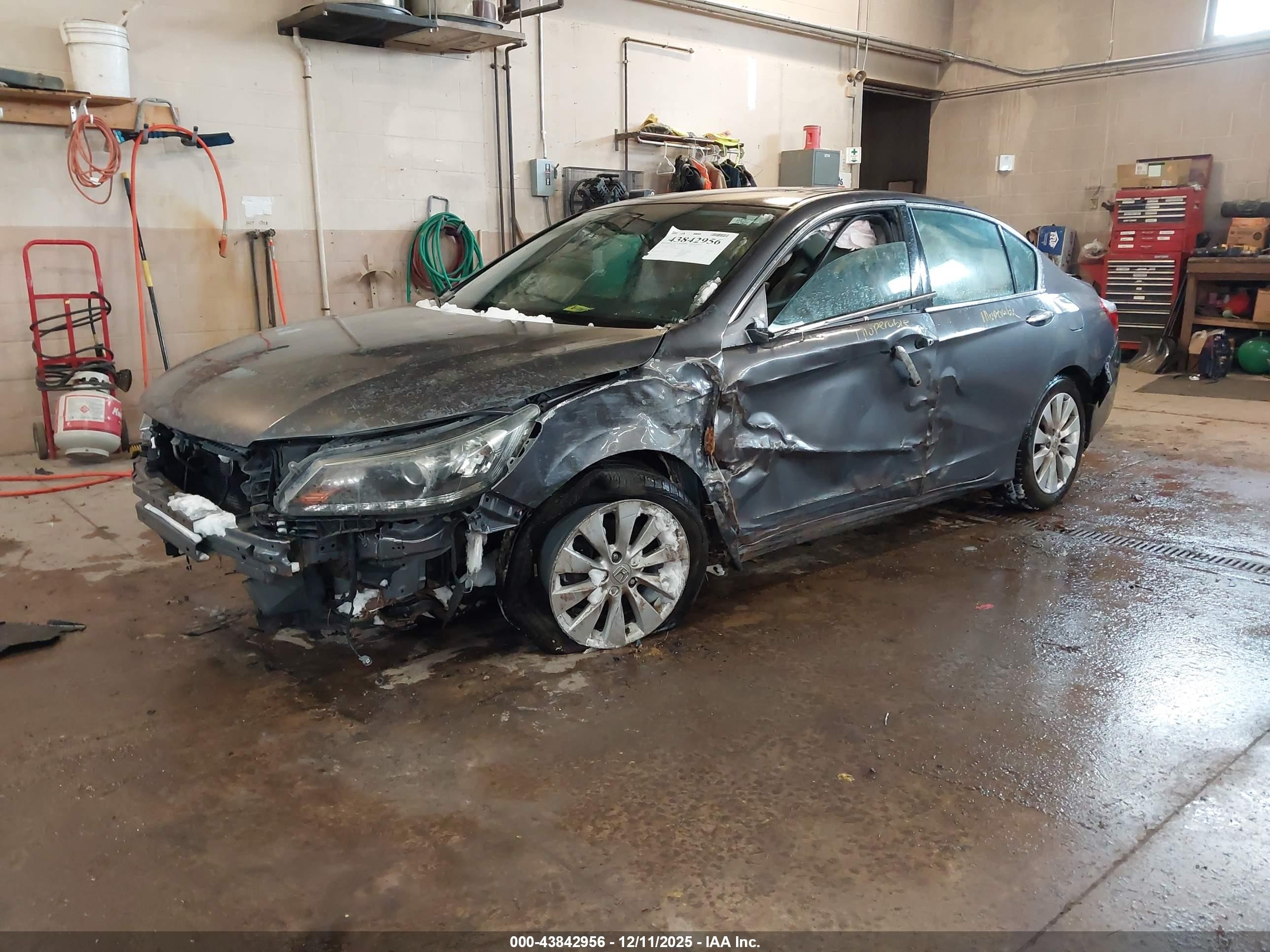 2015 Honda Accord Ex-l V-6 Gray vin: 1HGCR3F87FA020316