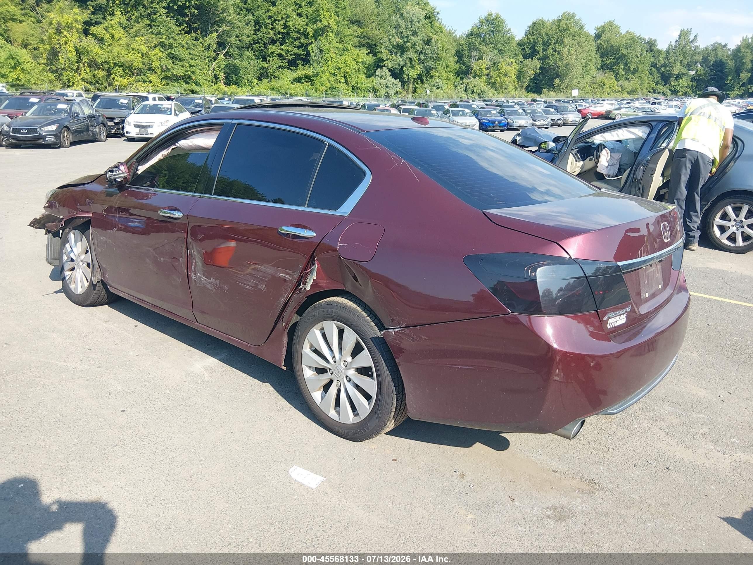 2015 Honda Accord Ex-l V-6 Burgundy vin: 1HGCR3F87FA031994