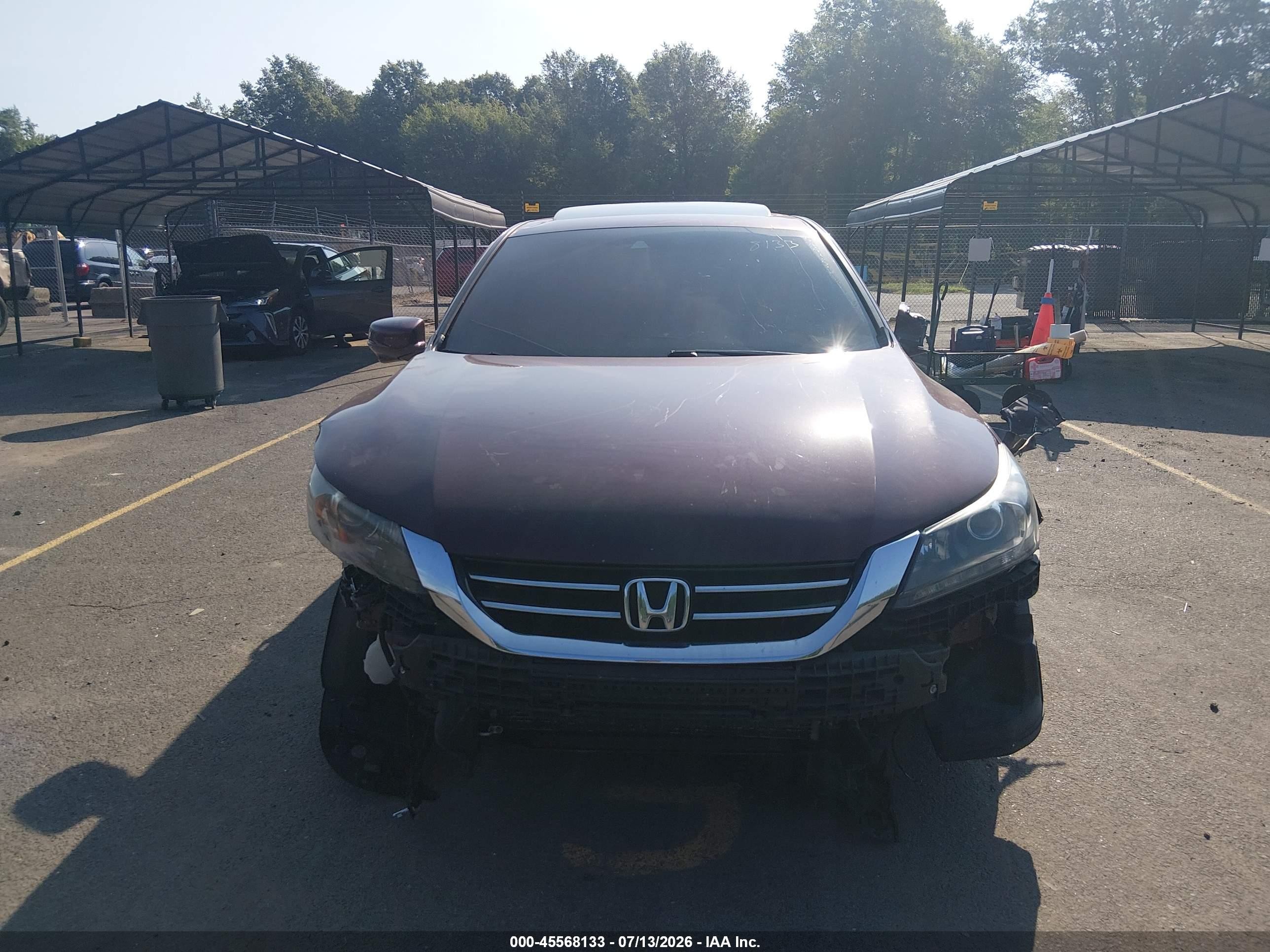 2015 Honda Accord Ex-l V-6 Burgundy vin: 1HGCR3F87FA031994