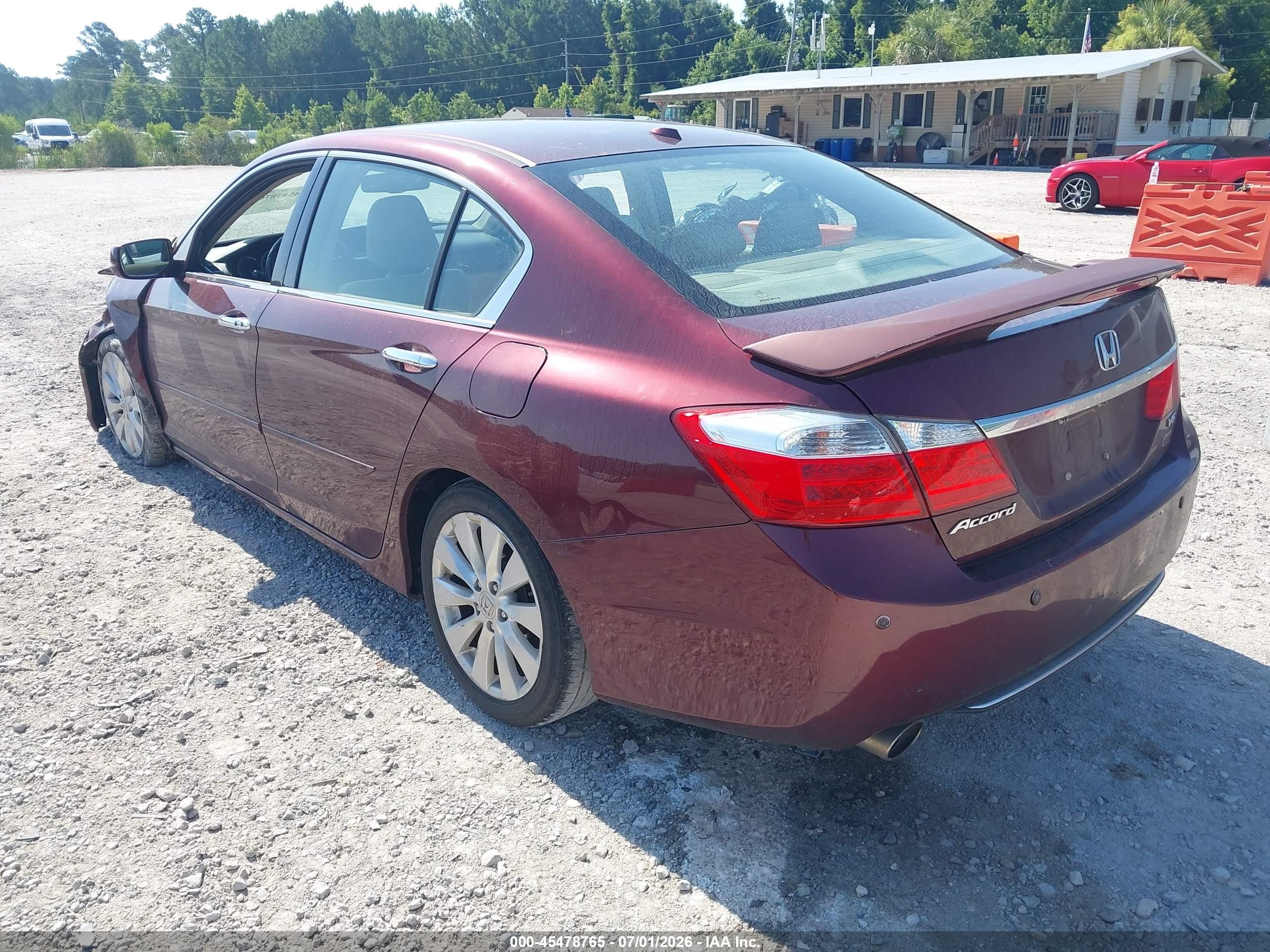 2013 Honda Accord Ex-l V-6 Red vin: 1HGCR3F88DA003506