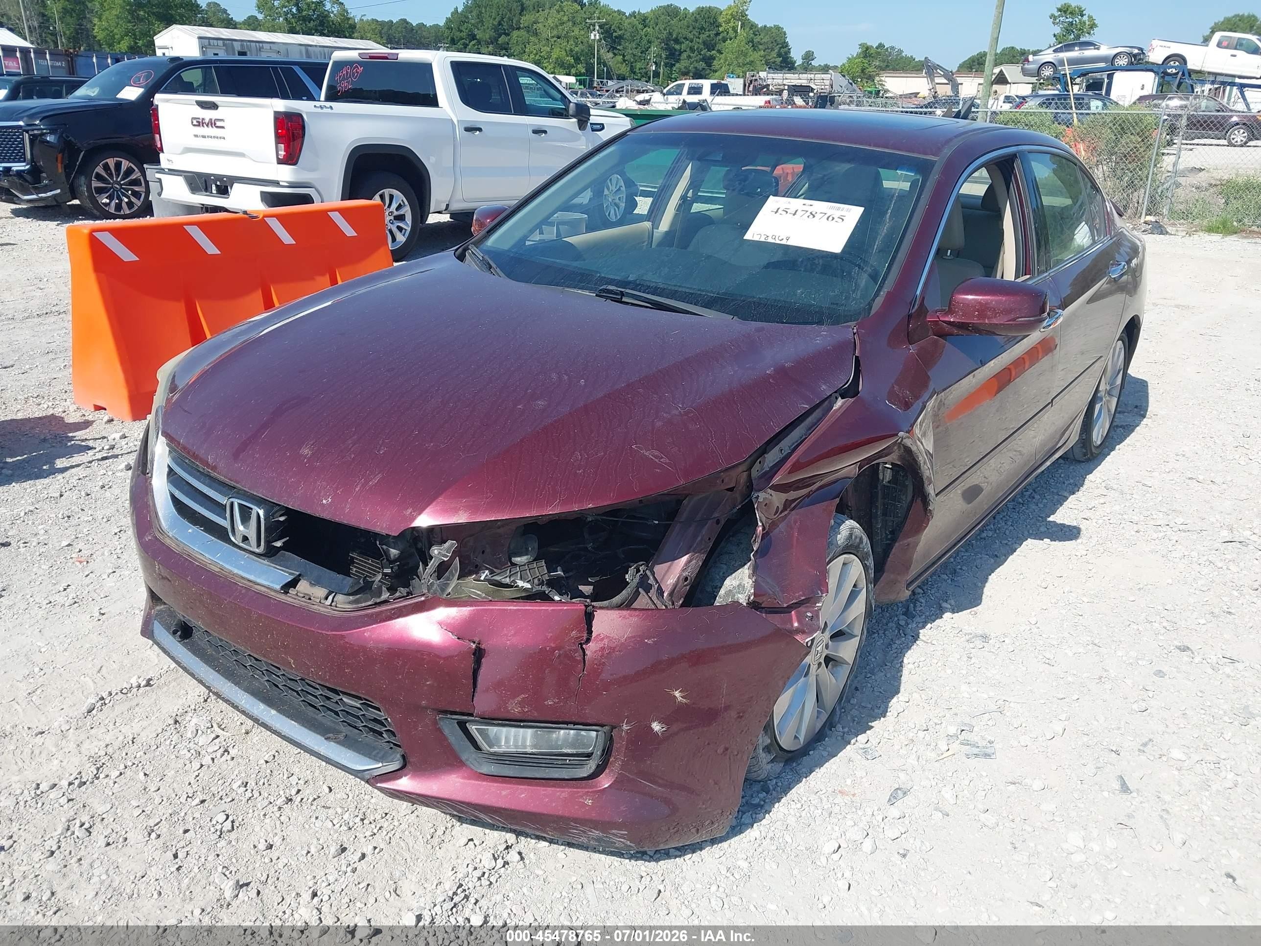 2013 Honda Accord Ex-l V-6 Red vin: 1HGCR3F88DA003506