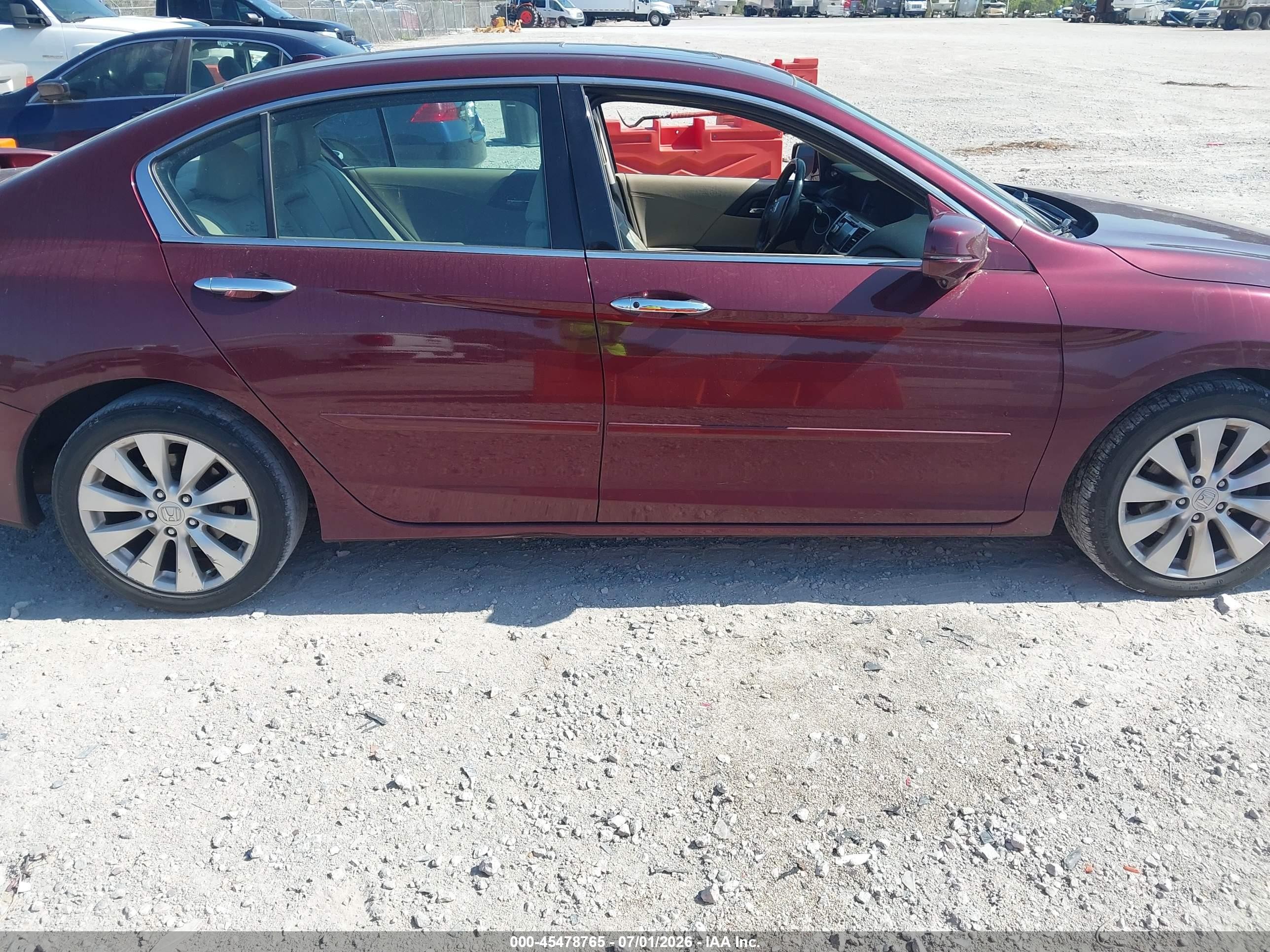 2013 Honda Accord Ex-l V-6 Red vin: 1HGCR3F88DA003506