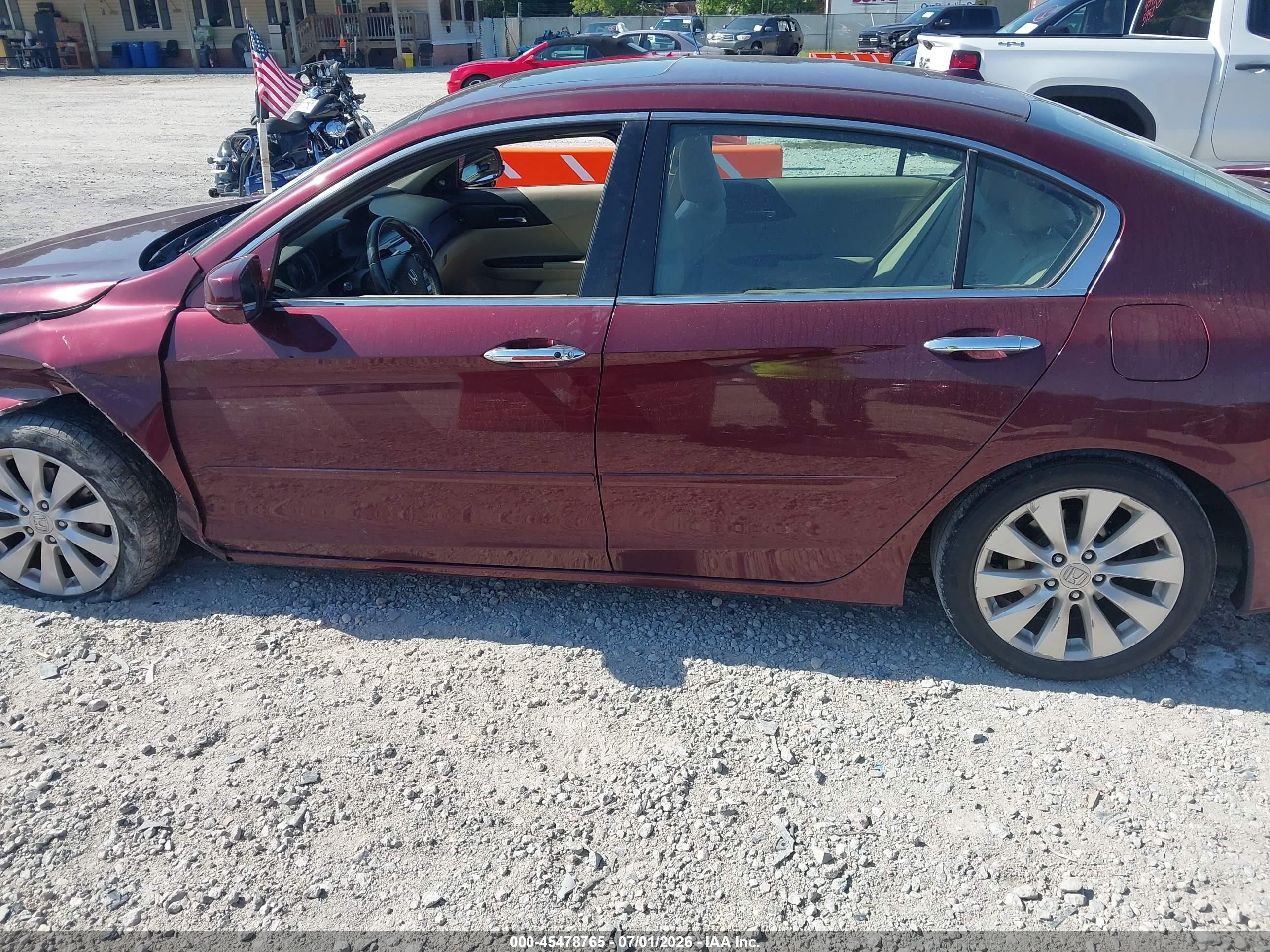 2013 Honda Accord Ex-l V-6 Red vin: 1HGCR3F88DA003506