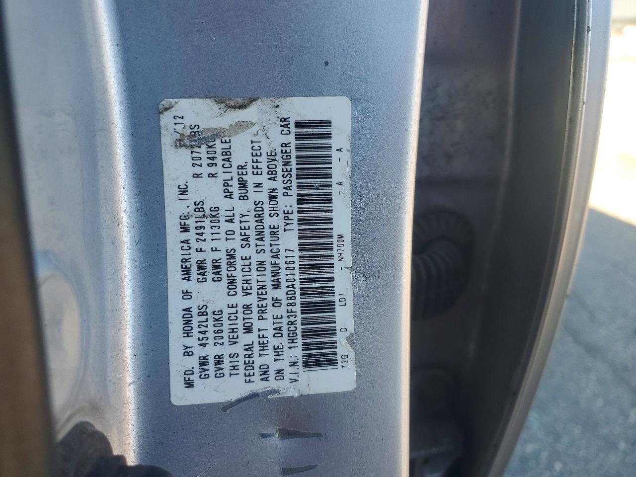 2013 Honda Accord Exl Серебряный vin: 1HGCR3F88DA010617