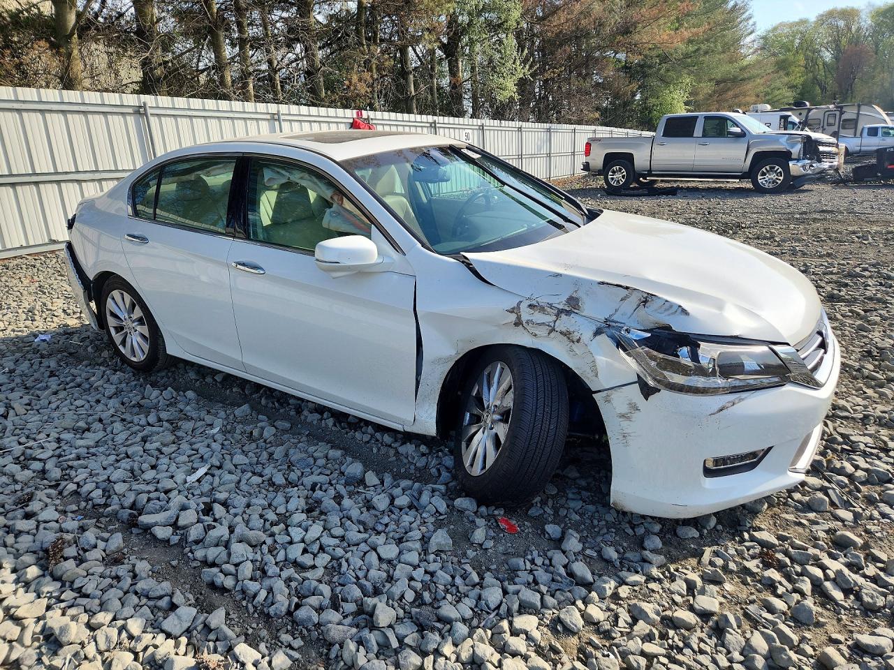 2013 Honda Accord Exl White vin: 1HGCR3F88DA014988