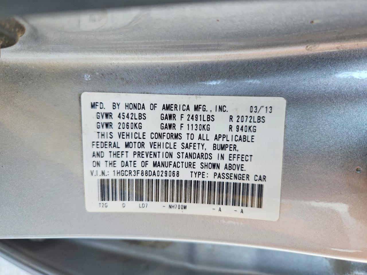 2013 Honda Accord Exl Silver vin: 1HGCR3F88DA029068