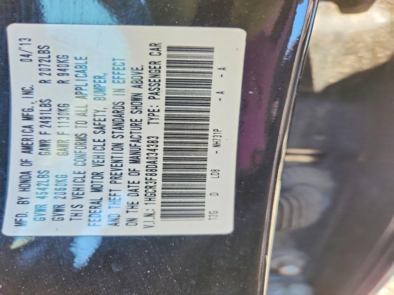 2013 Honda Accord Exl Black vin: 1HGCR3F88DA034383