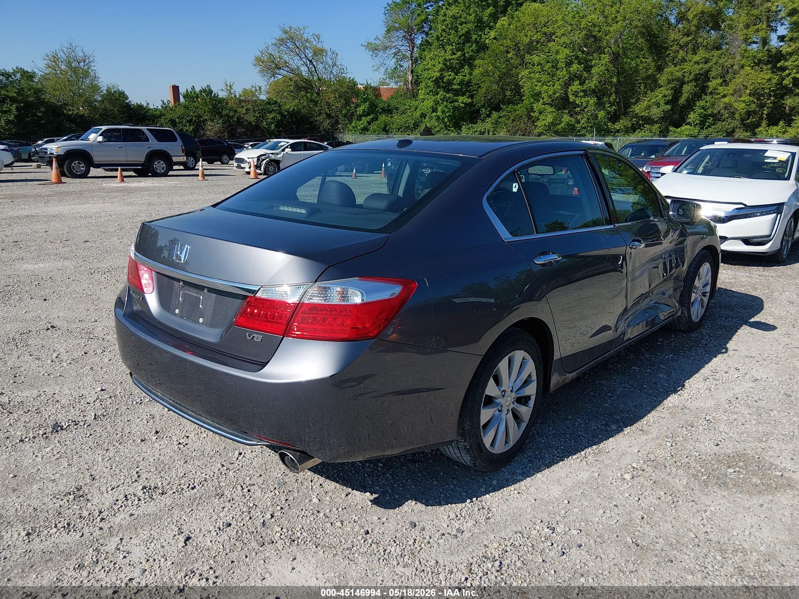 2013 Honda Accord Ex-l V-6 Gray vin: 1HGCR3F88DA039325