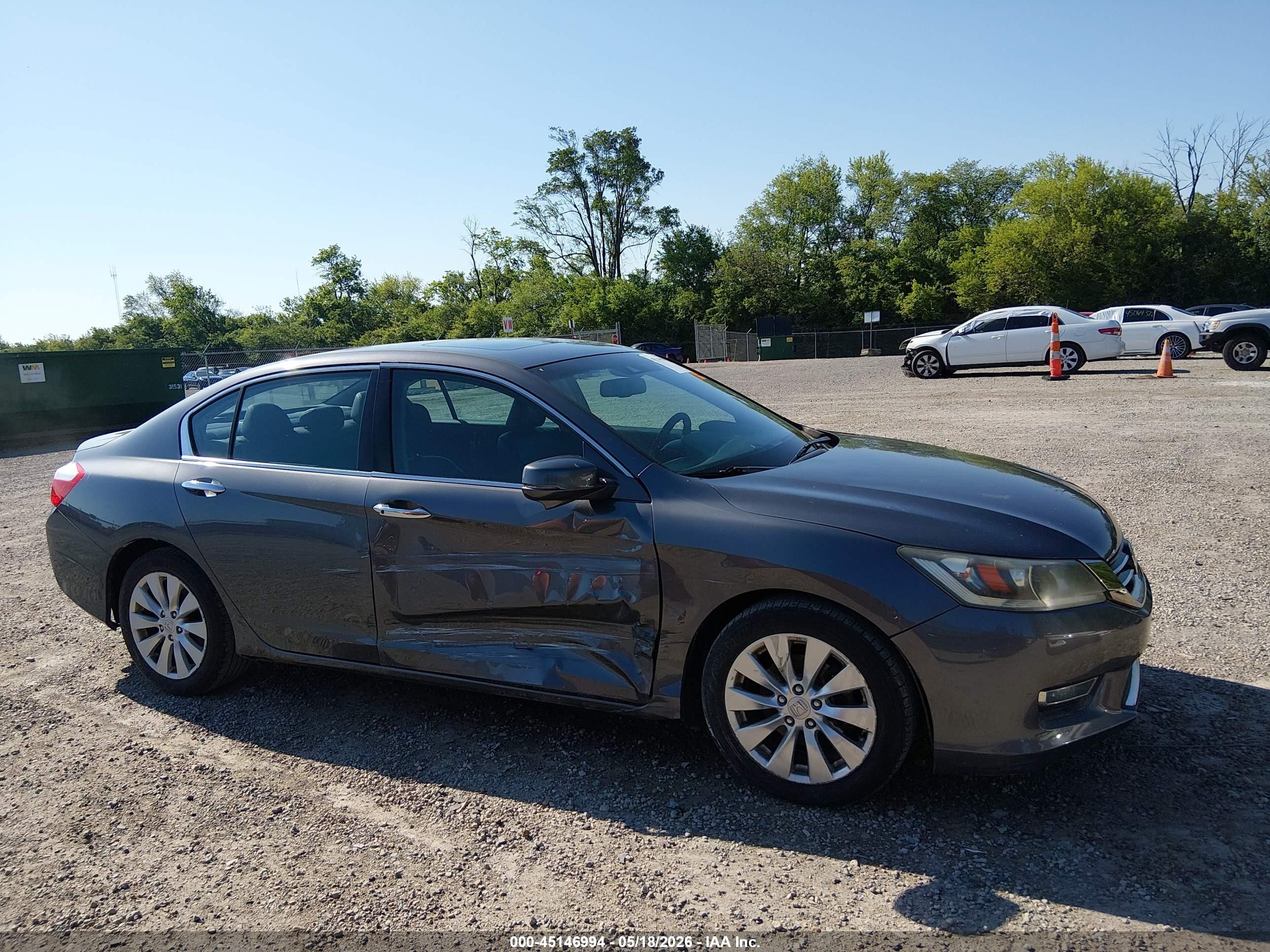 2013 Honda Accord Ex-l V-6 Gray vin: 1HGCR3F88DA039325